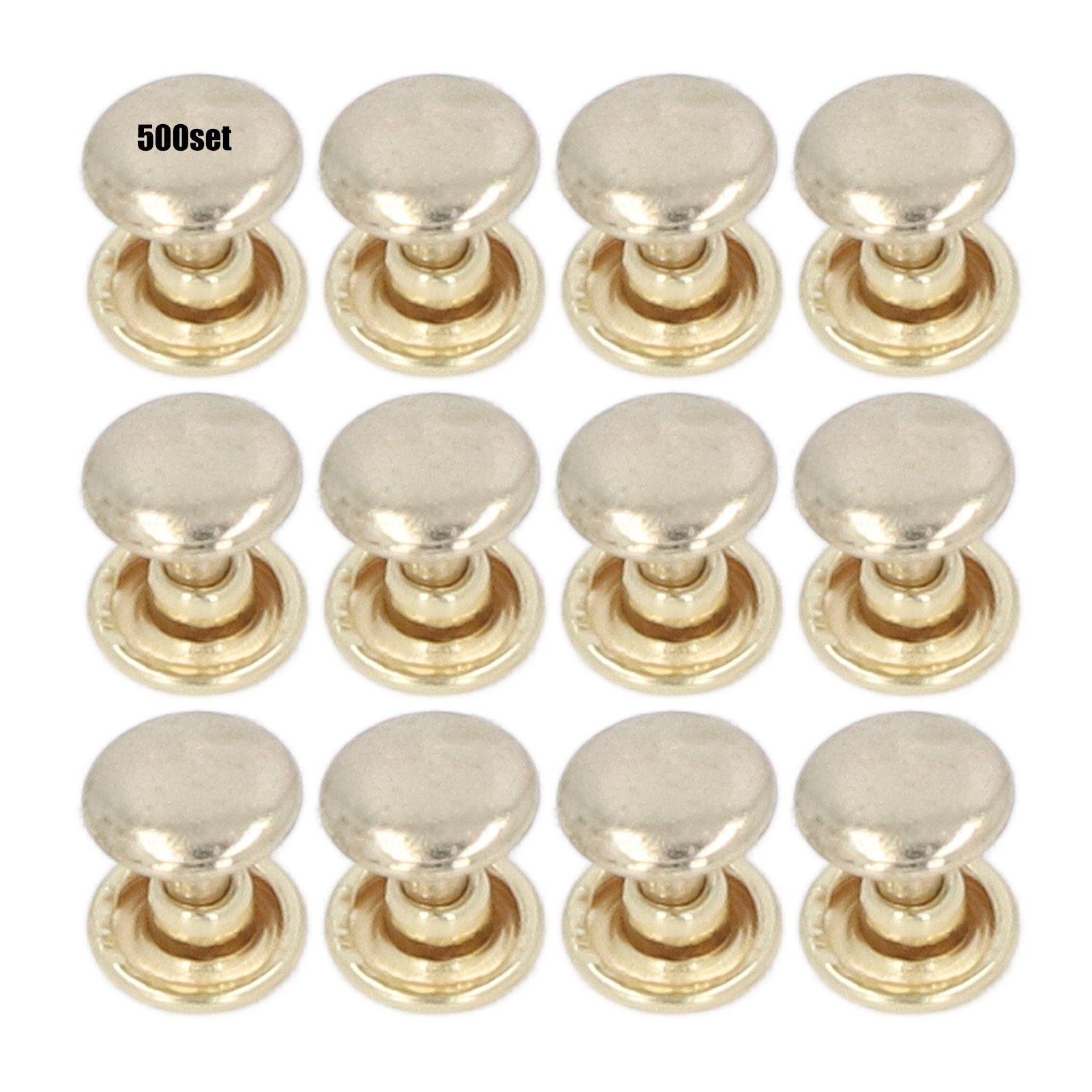 Packung Mit 500 Metallnieten (8 Mm), Doppellagig, Flacher Kopf, Eisen Mit Gleichmäßiger Elektrolytischer Beschichtung, Zubehör Für Lederwaren, Goldfarben