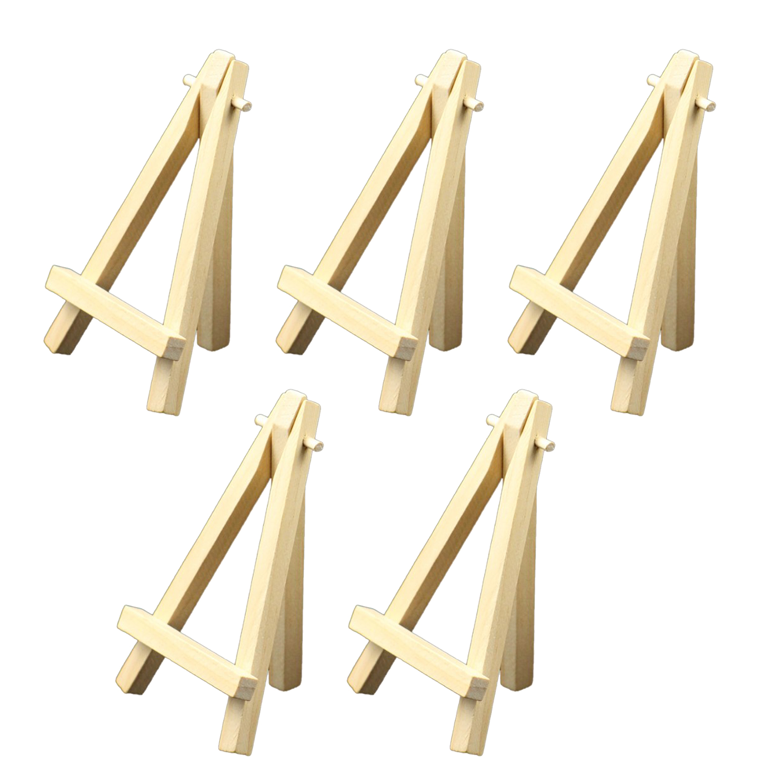 Miniatur-dreieckstaffelei Aus Holz, 5er-set, 13 Cm, Tragbarer Ständer Für Künstler, Hochzeiten Und Partys