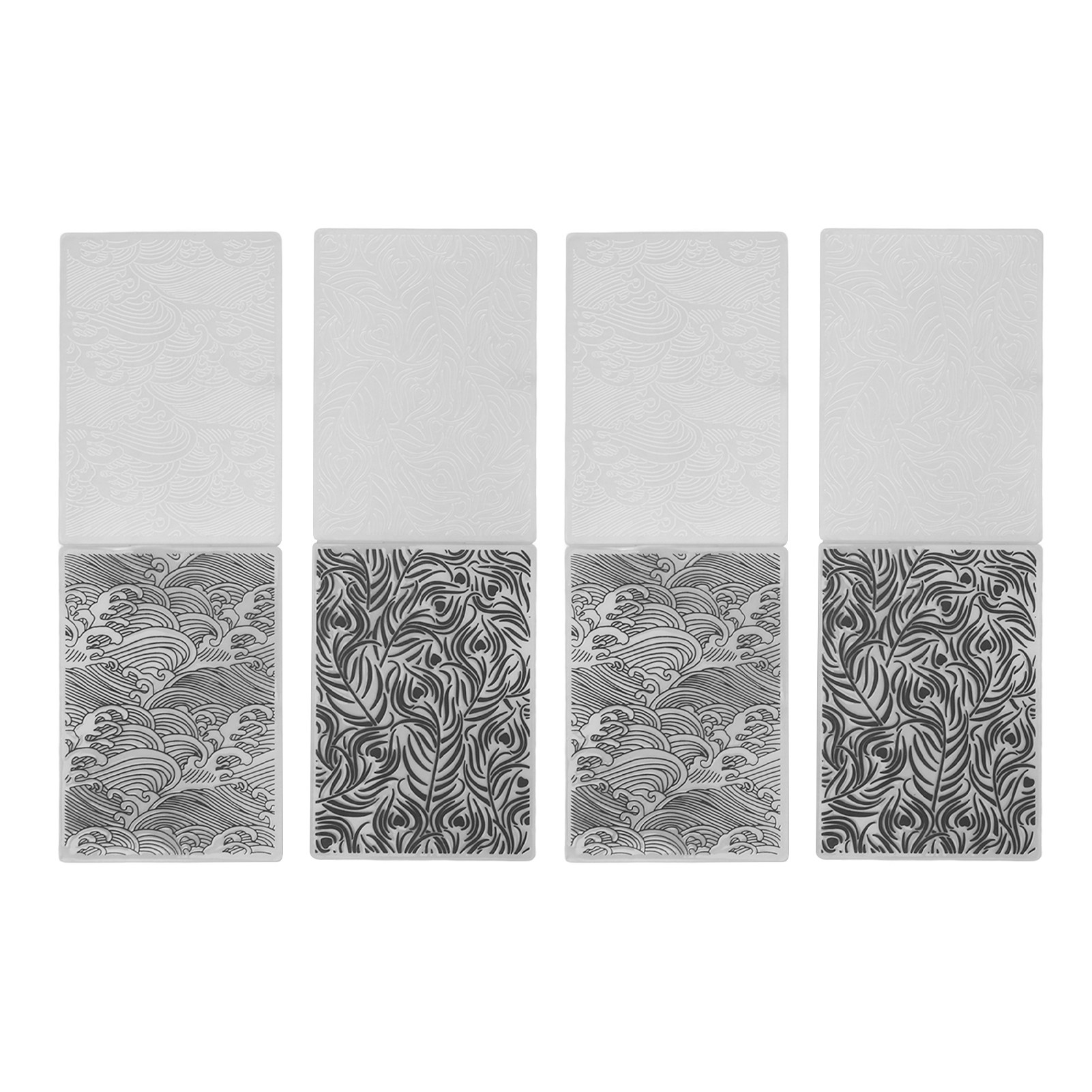 Wiederverwendbare Und Einfach Zu Verwendende Prägeschablonen Aus Kunststoff Im Wellenmuster-design Für Selbstgemachte Karten Und Umschläge