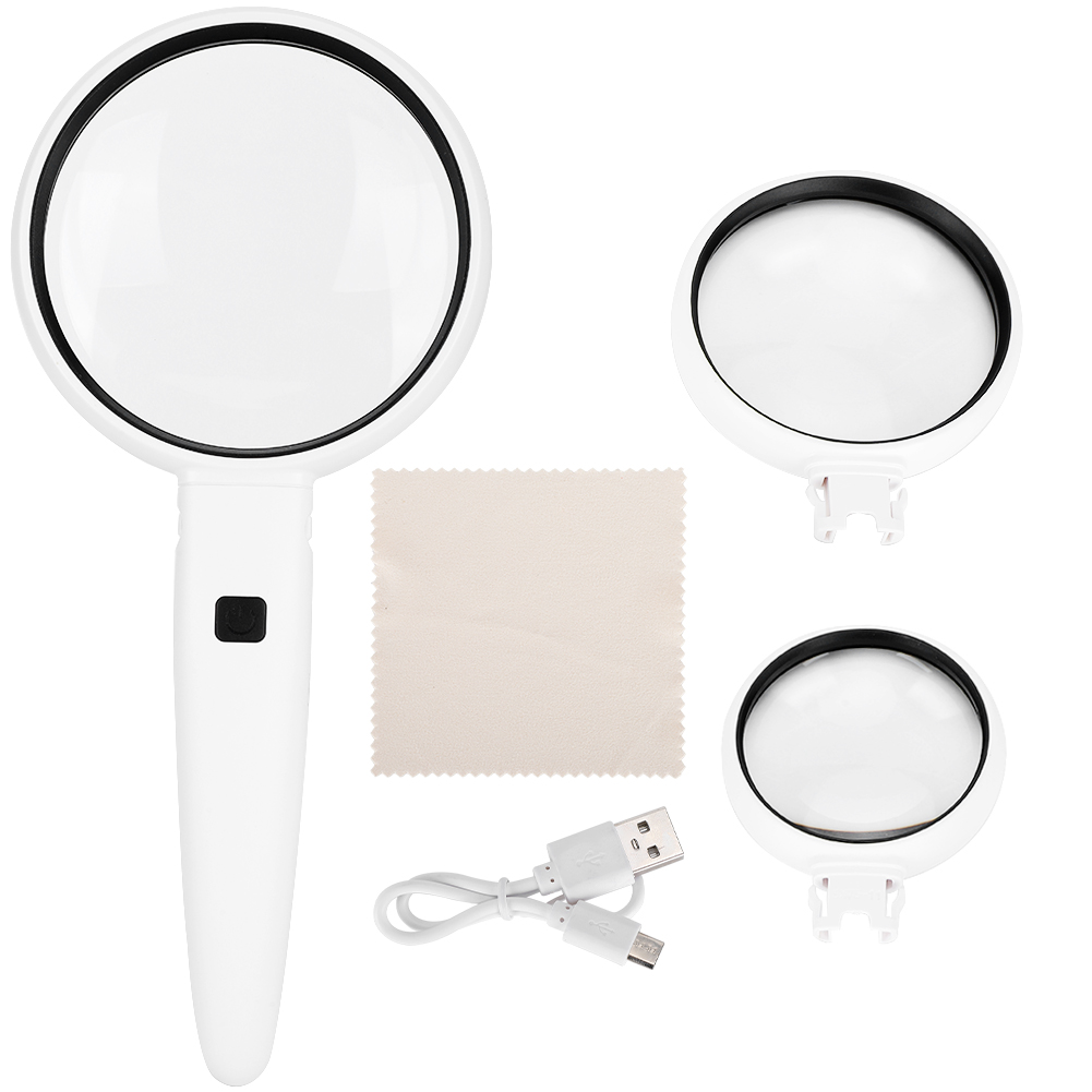 Faltbare, Per Usb Aufladbare Led-vergrößerungsbrille Mit Licht Für Ältere Menschen