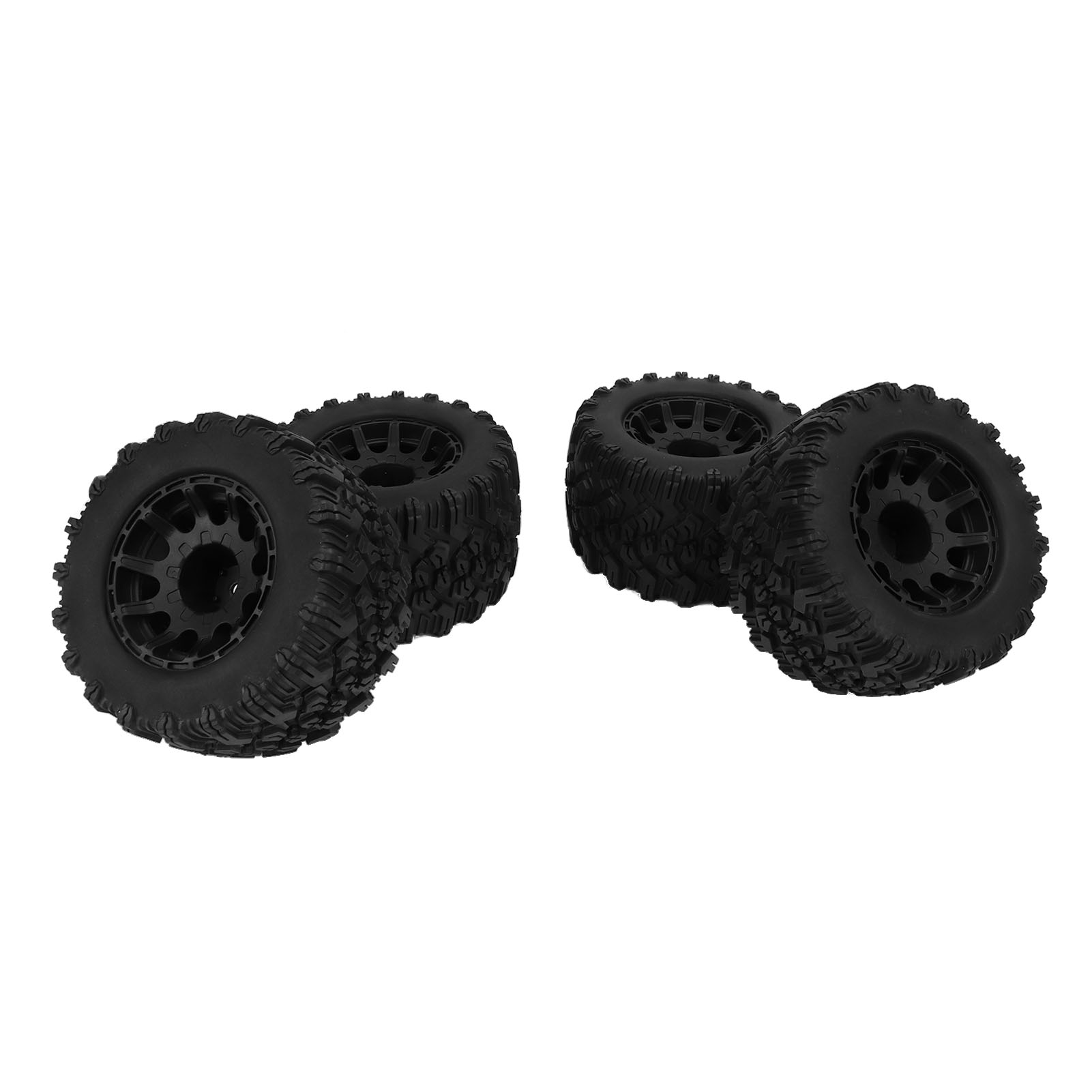 Rc-monstertruck-reifen, Schwarzer Gummi Und Kunststoff, 12-mm-sechskant, Rc-zubehör Kompatibel Mit Redcat, Hpi, Hsp, 1/10