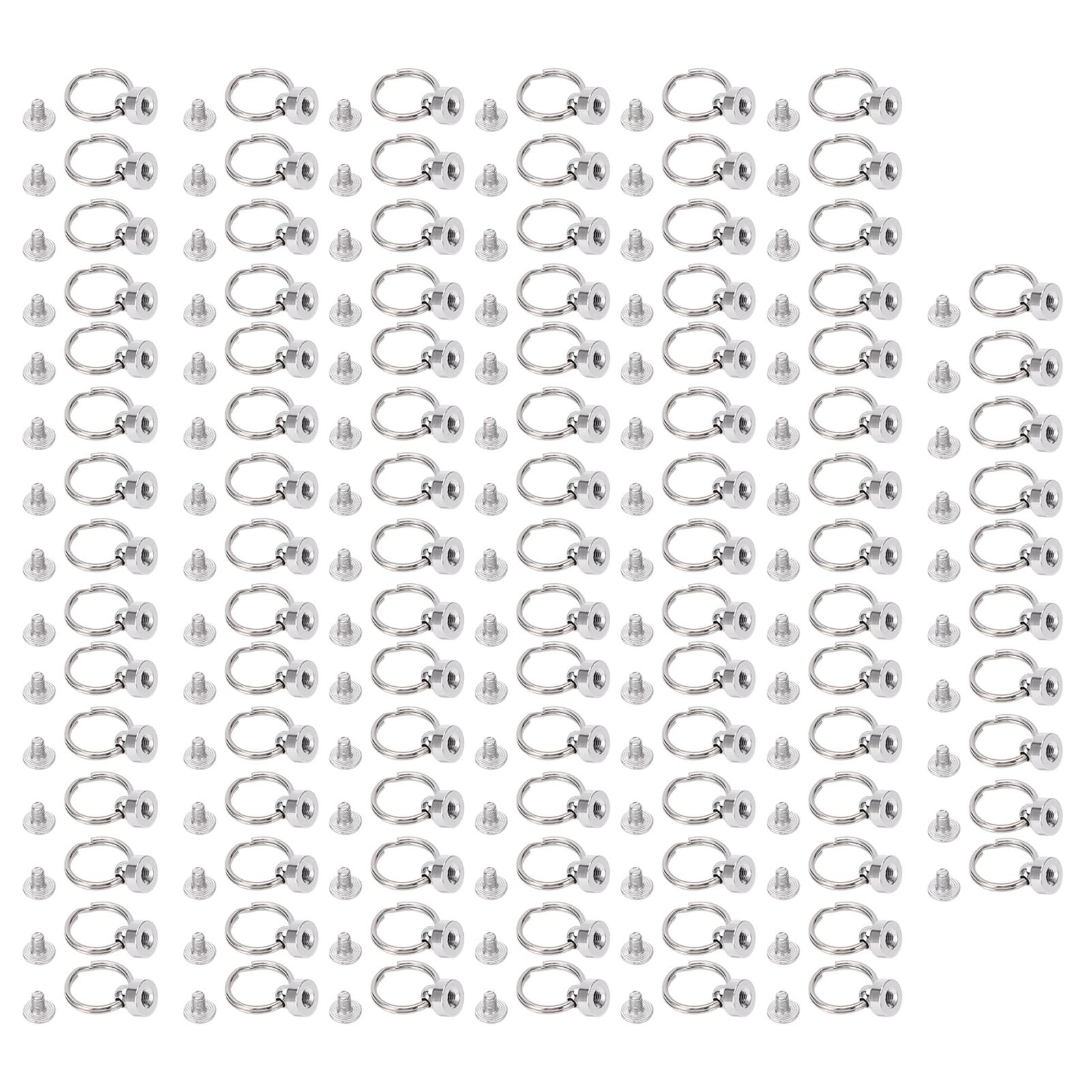 Packung Mit 100 Silbernen Rundkopfnieten, Doppelten Kupfer-zugringen, Gratfrei, Flachkopf-nagelschrauben Für Handyhüllen, 8 Mm