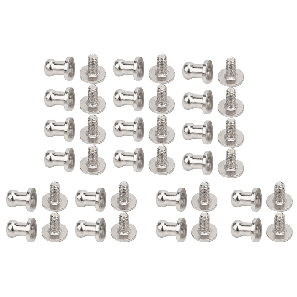 Set Mit 20 Runden Kupferschrauben, Aufschraubbare Cabochons Für Armbänder, Taschen, Kleidung, Schuhe, Gürtel, Dekorationen, Silber