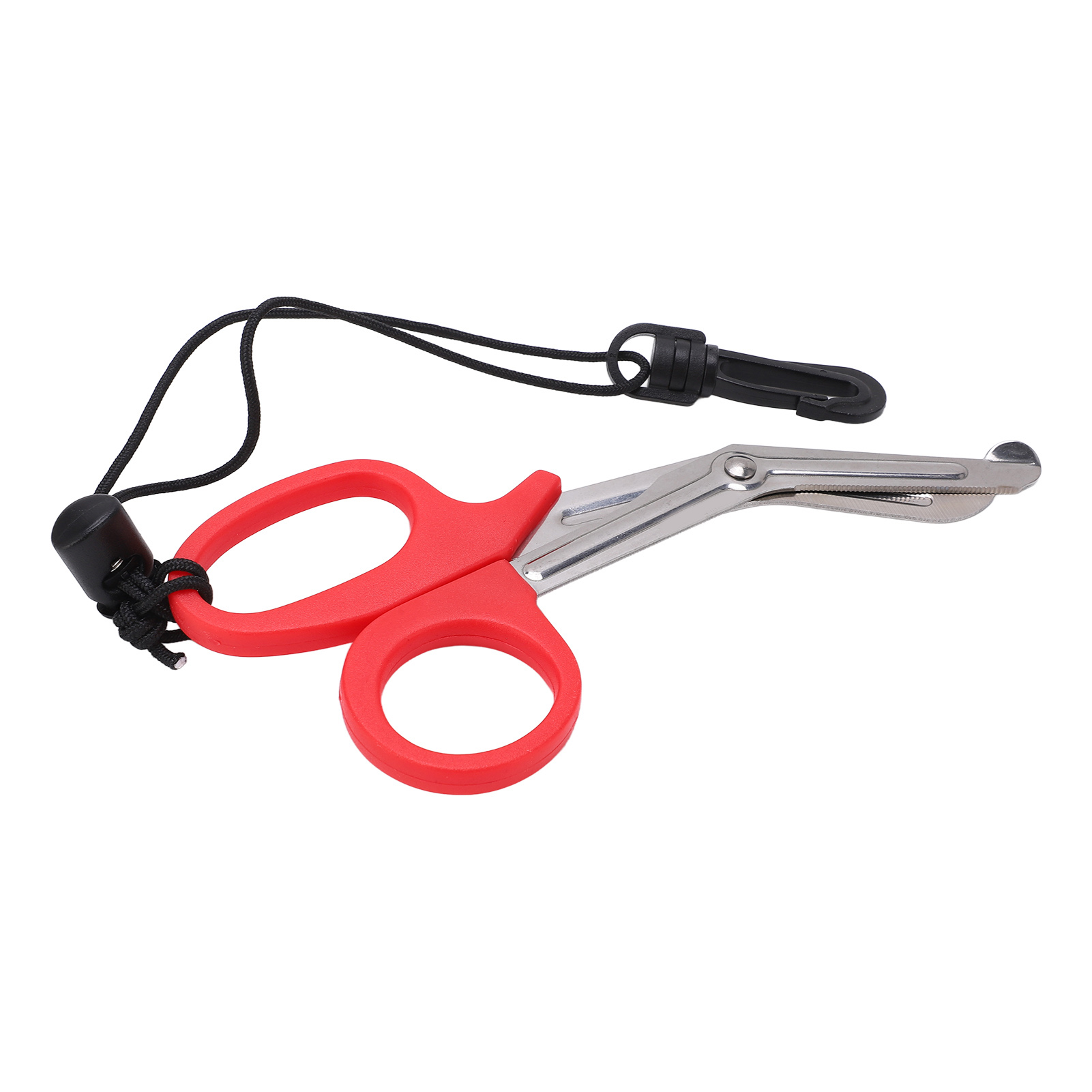 Taucherschere Aus Edelstahl Mit Fangriemen Und Karabiner, Rot, Für Taucher