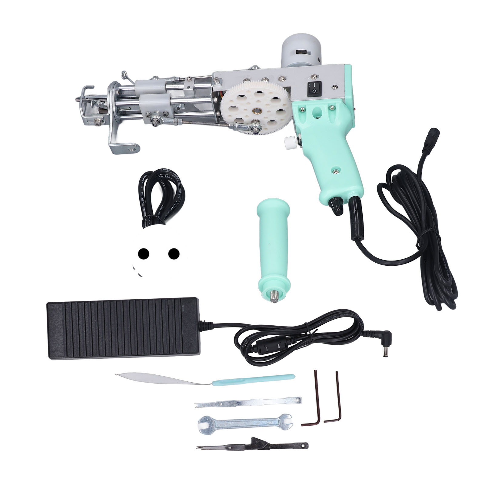 2-in-1-teppichpistole, Einstellbare Geschwindigkeit, Heimwerker-elektrowerkzeug, Grün, Eu-stecker, 100–240 V, Für Anfänger