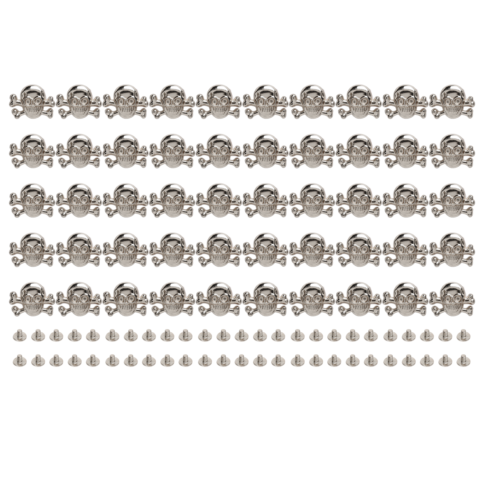Set Mit 50 Silbernen Gotischen Totenkopfnieten, Trendige Diy-accessoires Für Schuhe Und Gürtel