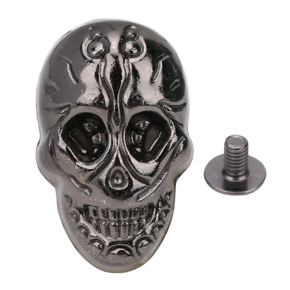 Set Mit 20 Gotischen Diy-nieten (15,66 X 25,24 Mm), Totenkopf-punk-ornamente, Schuhaccessoires, Farbe: Gunmetal