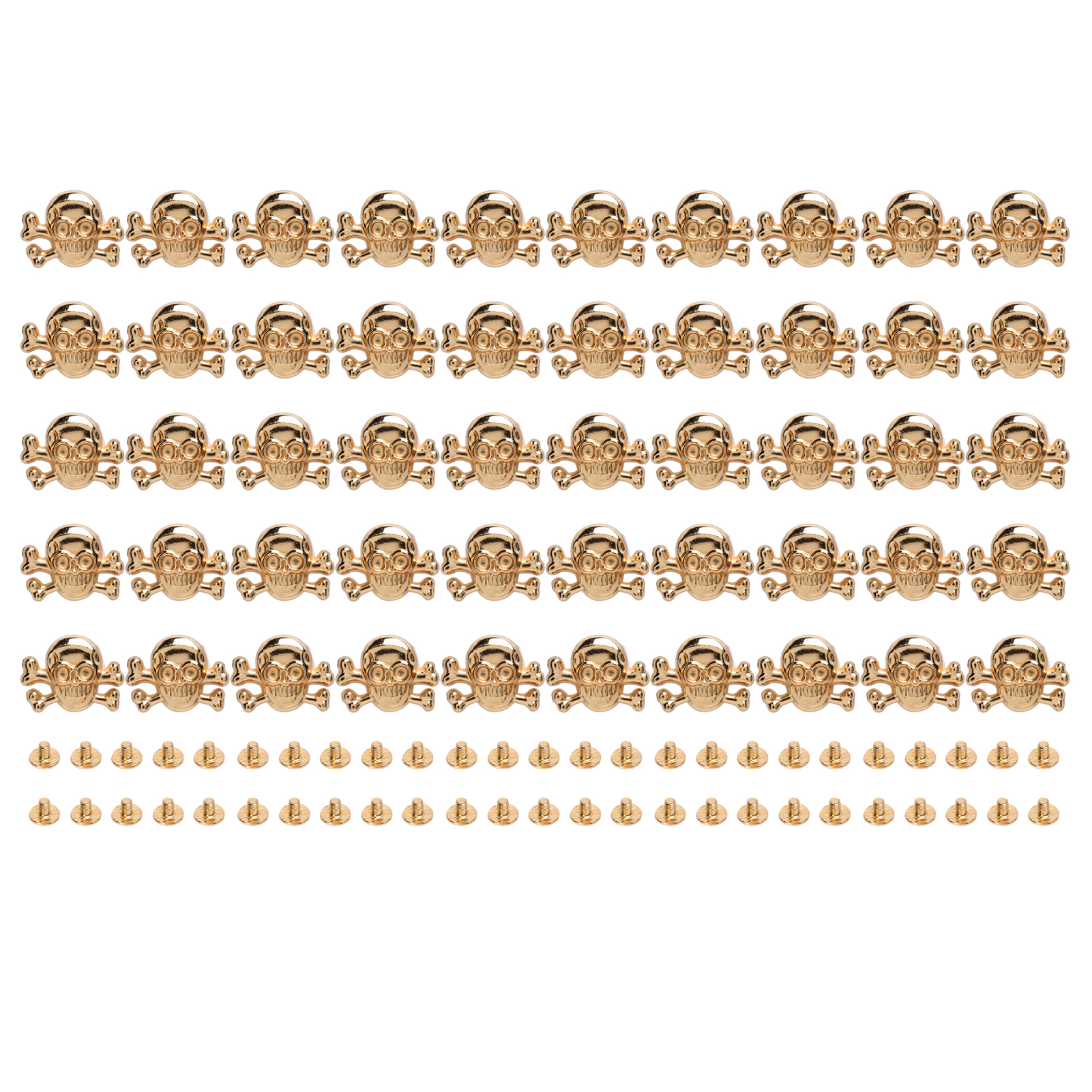 Set Mit 50 Gotischen Totenkopfnieten, Elegante Diy-accessoires Für Schuhe Und Gürtel, Gold