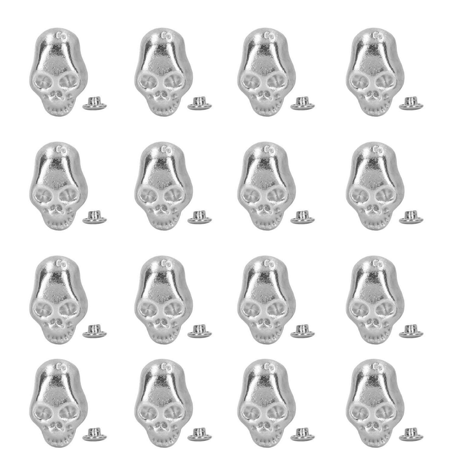 Packung Mit 150 Diy-punk-totenkopfnieten Für Leder, Schuhe, Kleidung Und Taschen – Silber