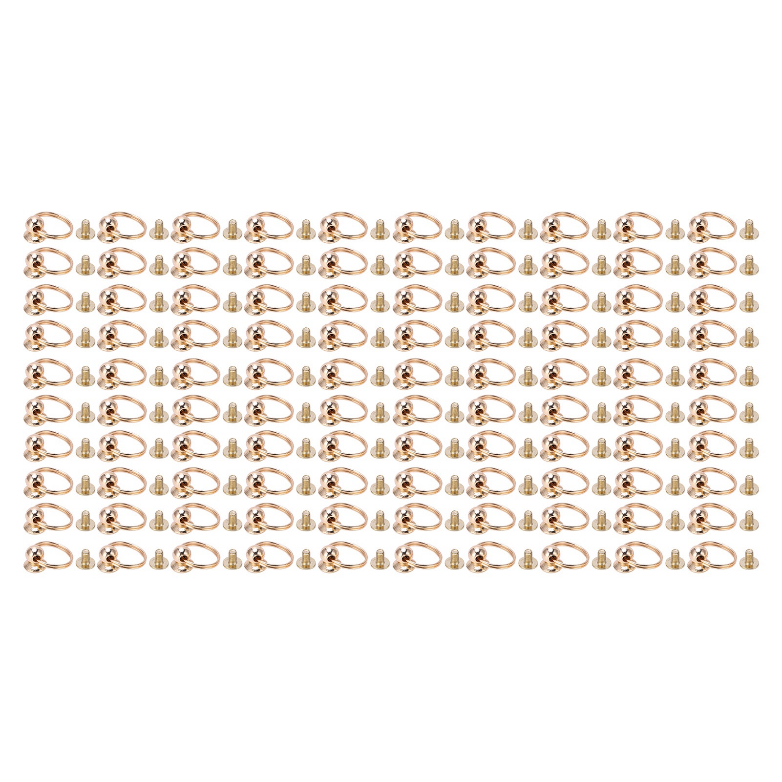 Packung Mit 100 Mönchsnieten Mit 8-mm-zugringen, Glänzend Kupferfarben, Doppelschlaufe, Für Kleidung, Taschen, Schuhe, Gold