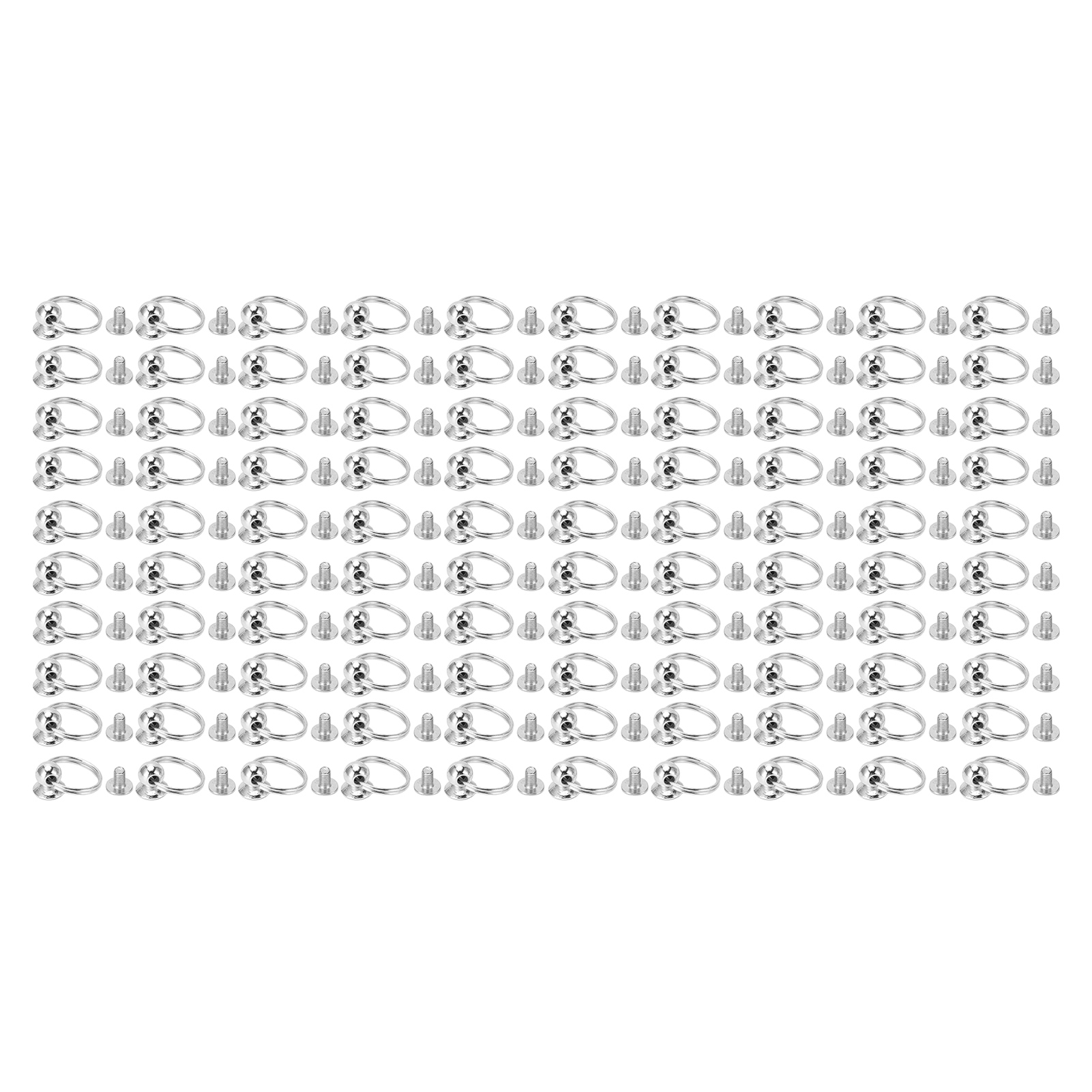 100er-packung Mönchsnieten Mit Zugringen, 8 Mm Hochglänzendes Kupfer, Doppelte Schlaufe Aus Silber Für Kleidung, Taschen, Schuhe Und Heimwerkerprojekte