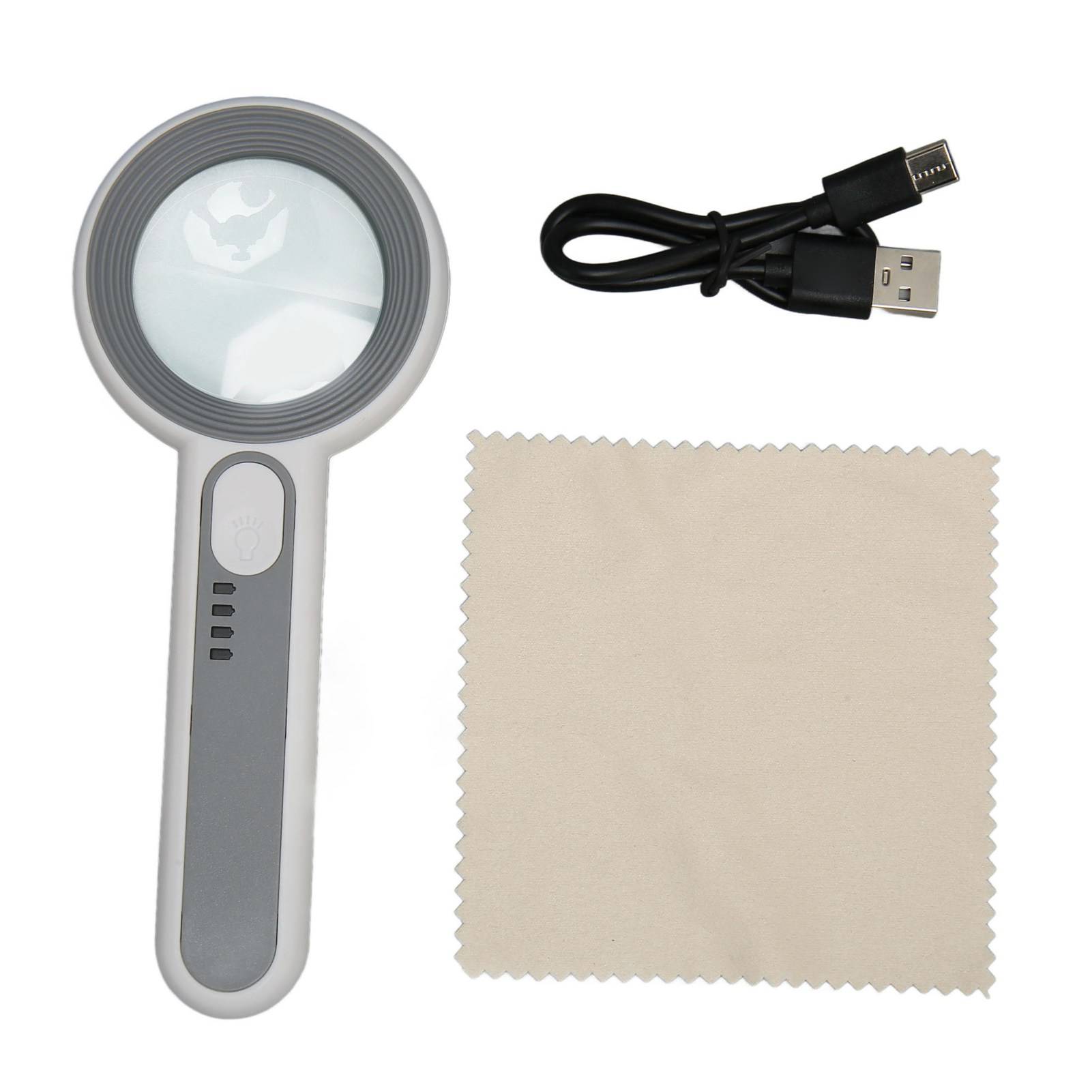 5-fache Handlupe Mit Wiederaufladbarer Led Und Touch-steuerung, Tragbare Beleuchtete Lupe