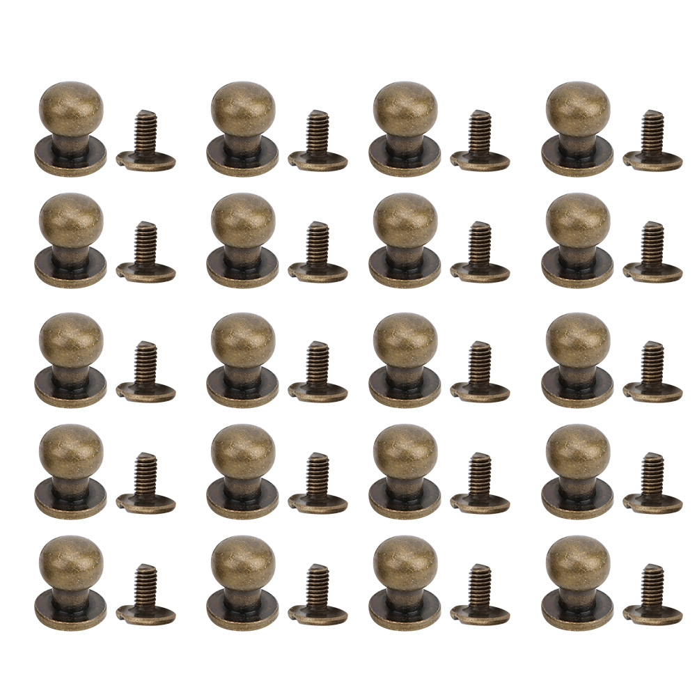 20 Stück Kupfernieten Mit Rundkopf (9 X 8 Mm) Für Diy-taschen, Schuhe, Lederaccessoires, Bronze