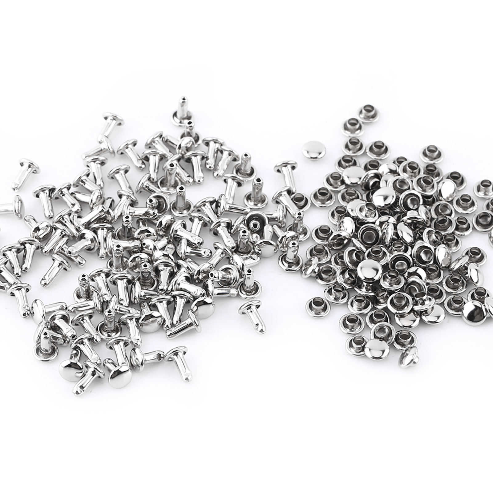 100 Röhrenförmige Doppelkopf-metallnieten Für Leder, Reparatur & Dekoration, Befestigungsstudien