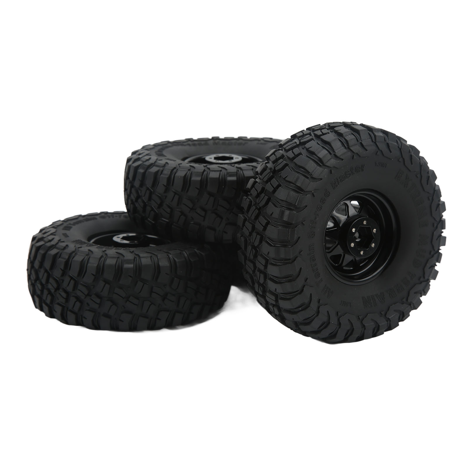 X 1,9-zoll-felgen Mit 10-loch-nabe, Unebenes Schotterprofil, Für Scx10 1/10 Rc-modelle, Schwarz