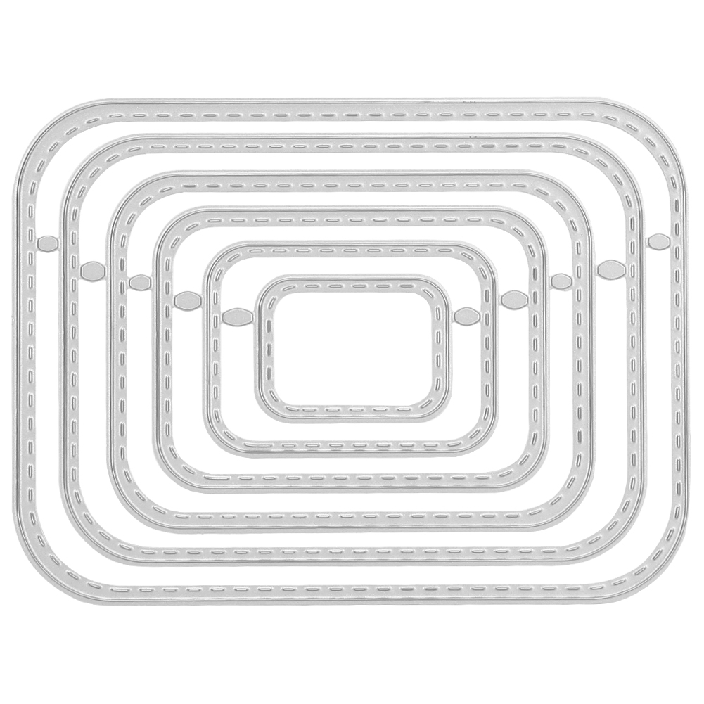 Rechteckiges Stanzformen-set Aus Kohlenstoffstahl Mit Abgerundeten Ecken, Ideal Für Scrapbooking, Diy-fotoalben Und Kartendekoration.