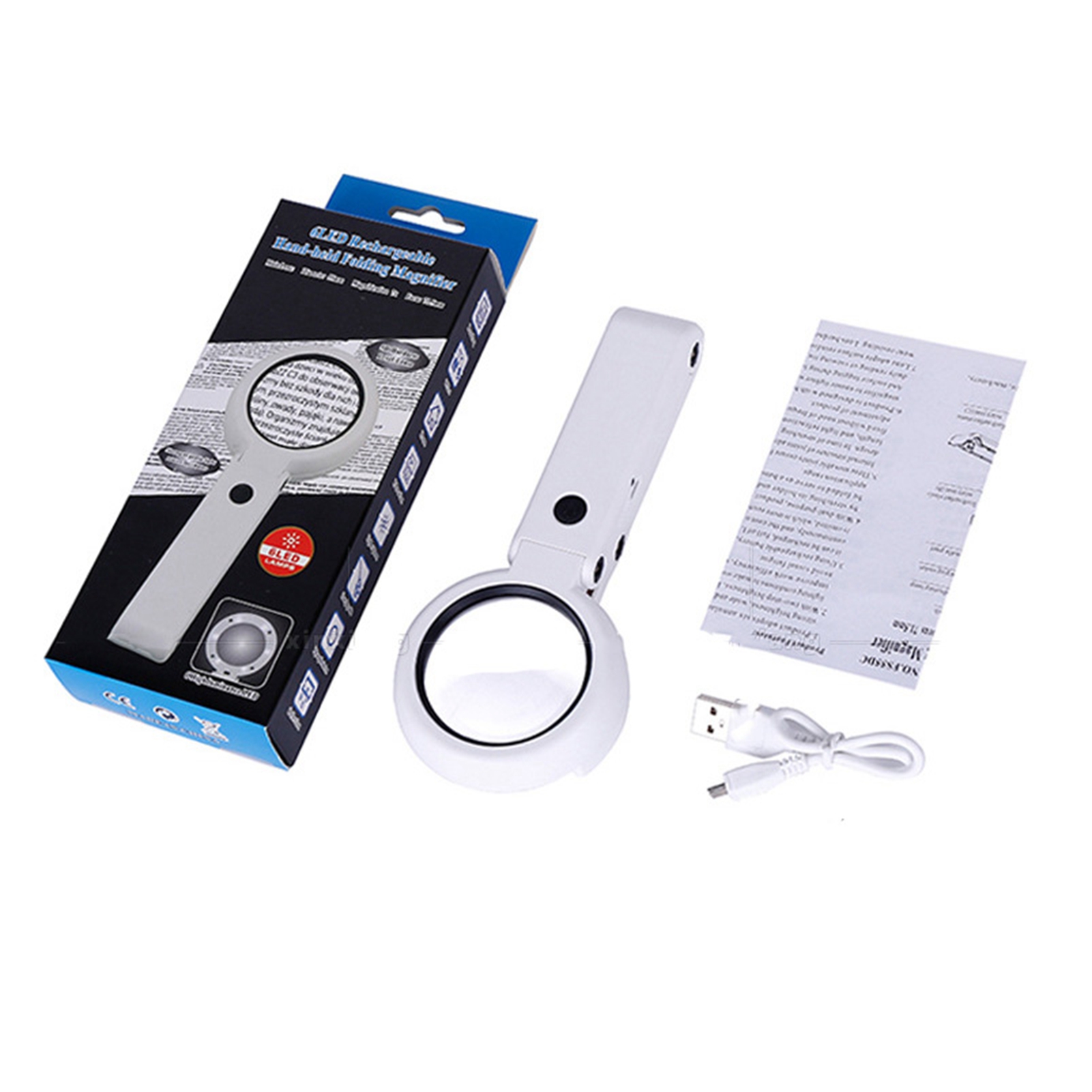 7-fache Handlupe Mit Tischständer, Leselupe Mit 6 Hellen Leds