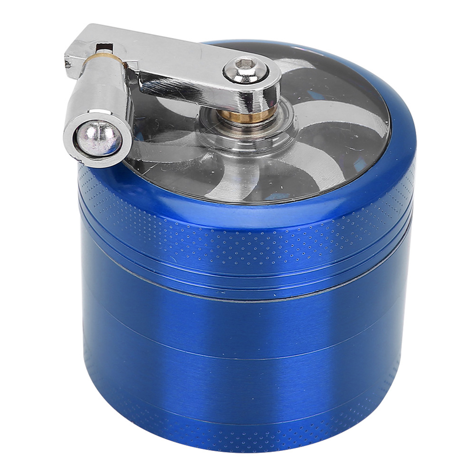4-teiliger Kräutergrinder Aus Zinklegierung, 55 Mm, Mit Magnet, Blauer Hand-tabakgrinder