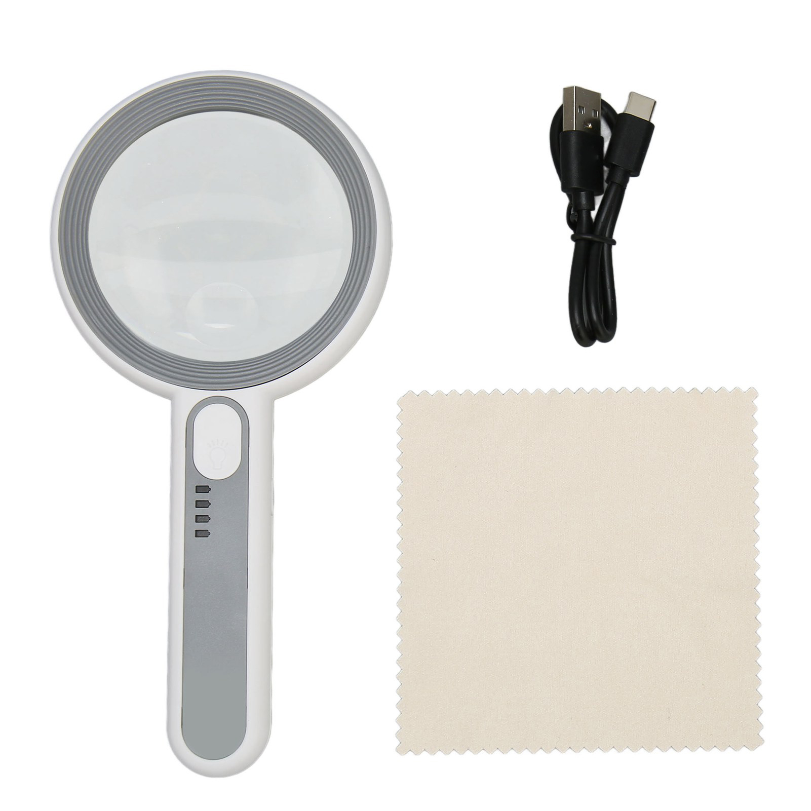 5-fach/12-fach Vergrößernde Beleuchtete Lupe Mit Ergonomischem Touch-schalter, 3 Led-modi, Handliche Lupe Zum Lesen, Für Senioren Und Schmuckliebhaber