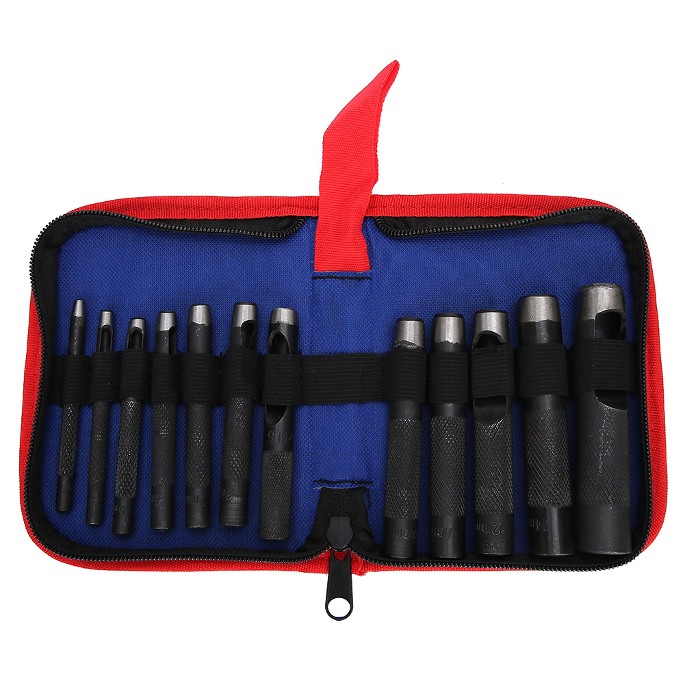 Set Mit 12 Lederlochern, Ergonomische Stahllocher Für Die Lederverarbeitung, 3-16 Mm, Handwerkzeuge Für Bastelarbeiten