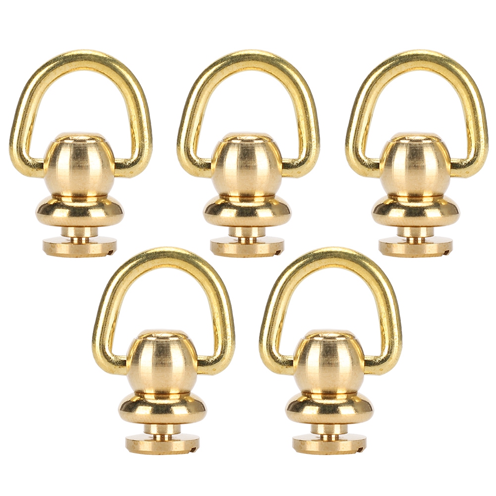 Set Mit 5 Messing-d-ring-nieten, Spitz Zulaufend, Zum Einschrauben, Für Lederarbeiten, Glocken, Parfüm, Gold, 10 X 5 Mm