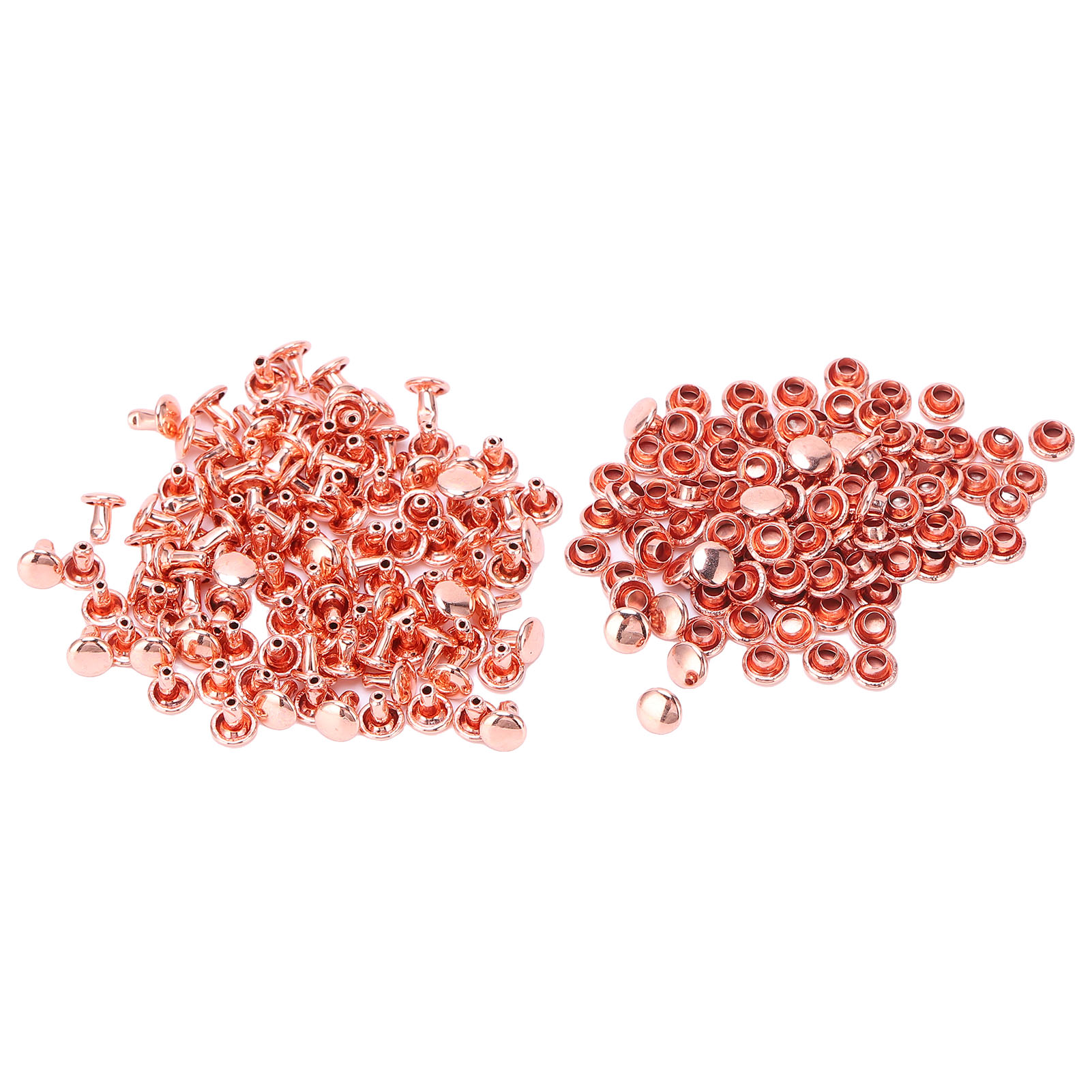 100 Runde Doppelnieten In Roségold, Ziernieten Für Taschen, Beutel, Schuhe, Gürtel, Leder-diy