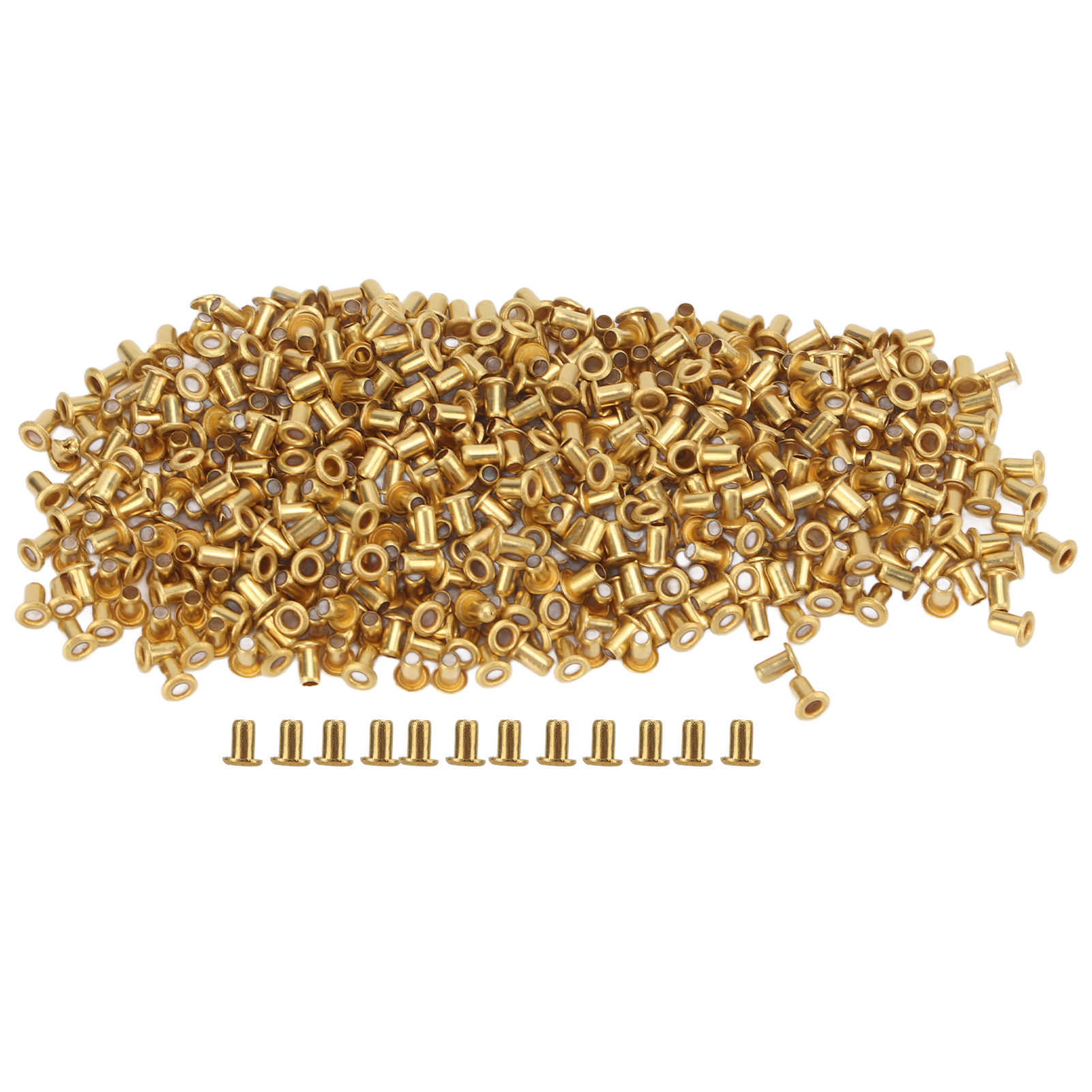 500 Hohlnieten Mit Abgerundeten Kanten, Hervorragende Elastizität, Messingnieten Für Bekleidungs- Und Taschenaccessoires, 1,5 X 3 X 2,5 Mm