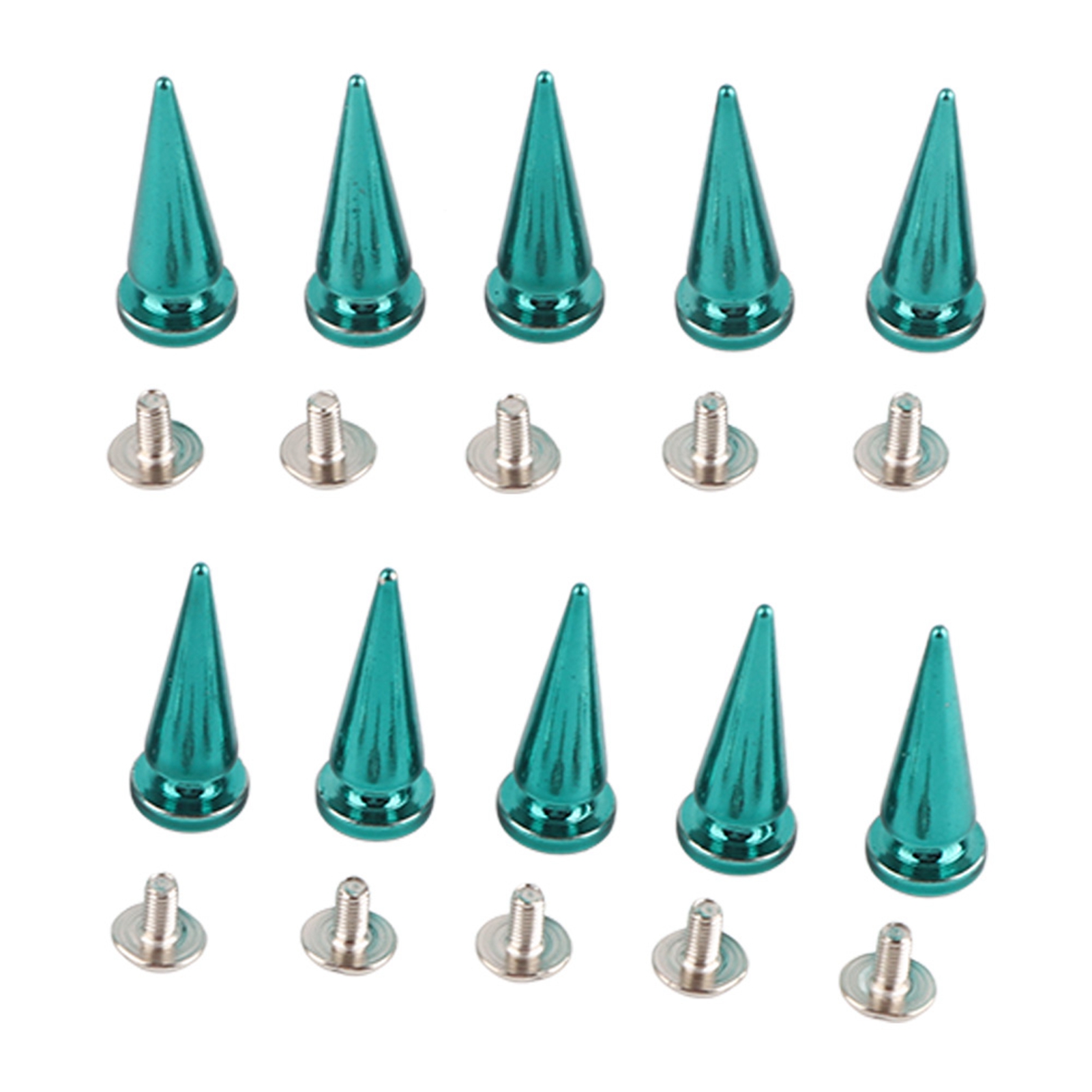 Packung Mit 10 Kupfer-schraubnieten (26 Mm) Für Leder, Diy-taschen Und Schuhe – Blauer Metallschaft