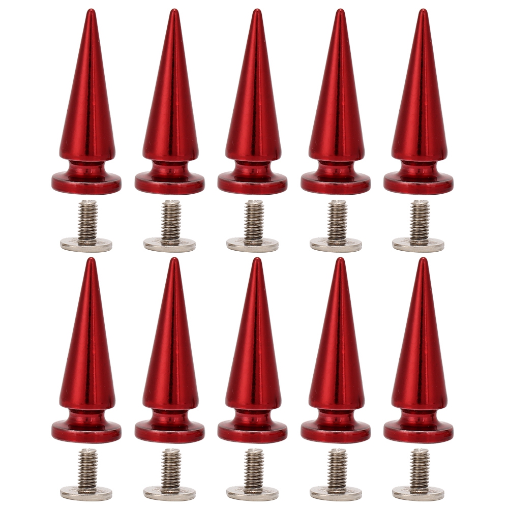 Packung Mit 10 Kupfer-schraubnieten, 26 Mm Metallspitzen, Für Diy-ledertaschen Und Schuhe (rot)