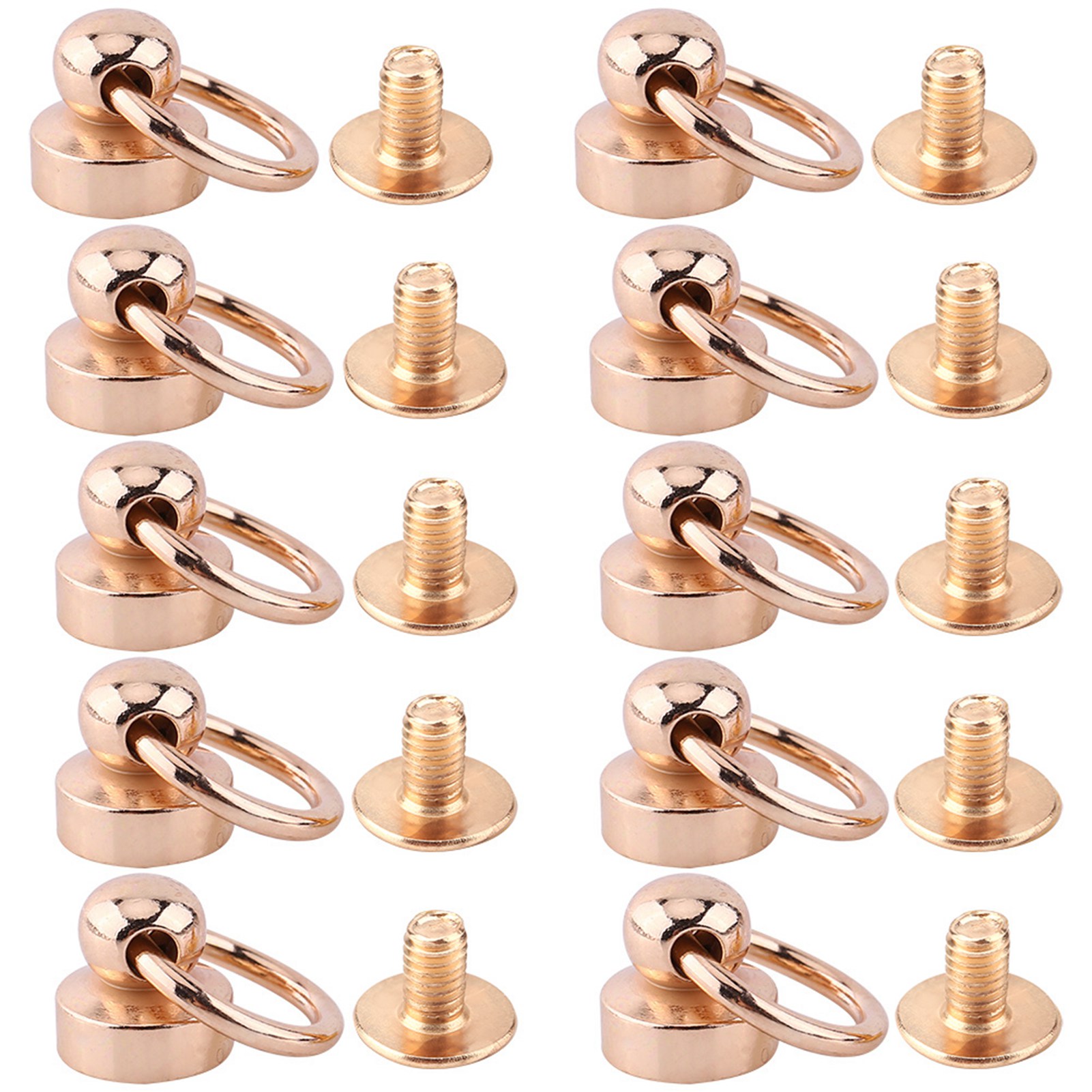10 Messing-schraubnieten, Rundkopf, Ringknopf, Lederwarenzubehör