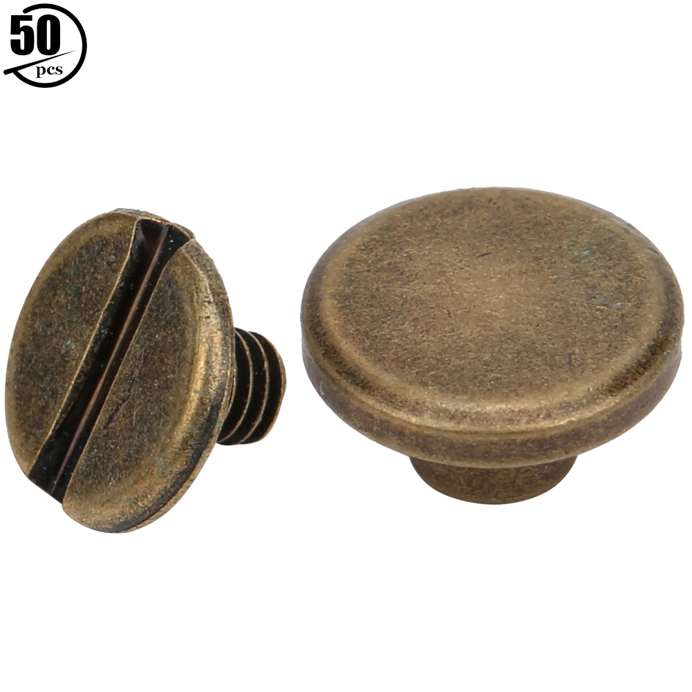 Packung Mit 50 Flachkopf-messingnägeln (6,5 Mm), Schraubnieten Für Diy-lederarbeiten, Bronzeschrauben