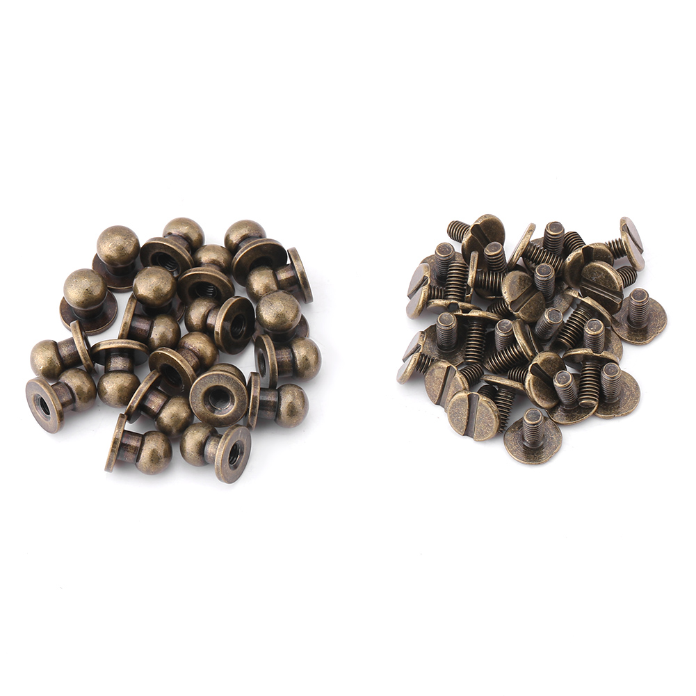 Set Mit 20 Massiven Kupfer-rundkopfnieten/-knöpfen Für Diy-lederarbeiten, 8 X 6 Mm, Bronzefarben