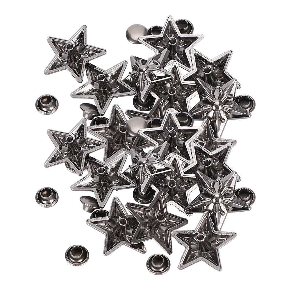 Packung Mit 50 Sternnieten (16 Mm) Für Leder, Diy-schraubknöpfe, Accessoires Für Gürtel, Gepäck Und Kleidung