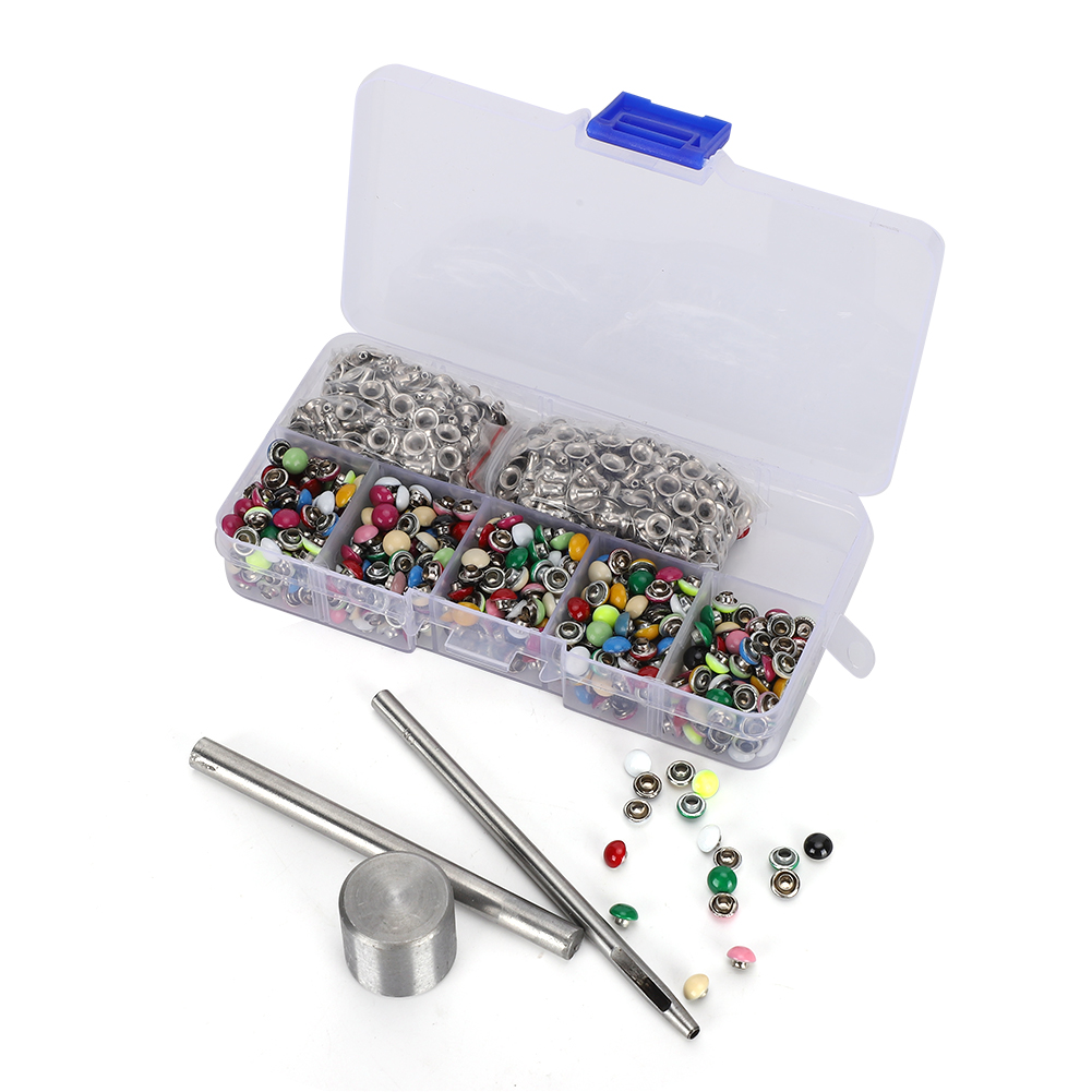 Set Mit 380 Runden, 6 Mm Großen, Pilzförmigen Messingnägeln Für Leder/gürtel/handtaschen, Diy-dekoration, In Einer Schachtel