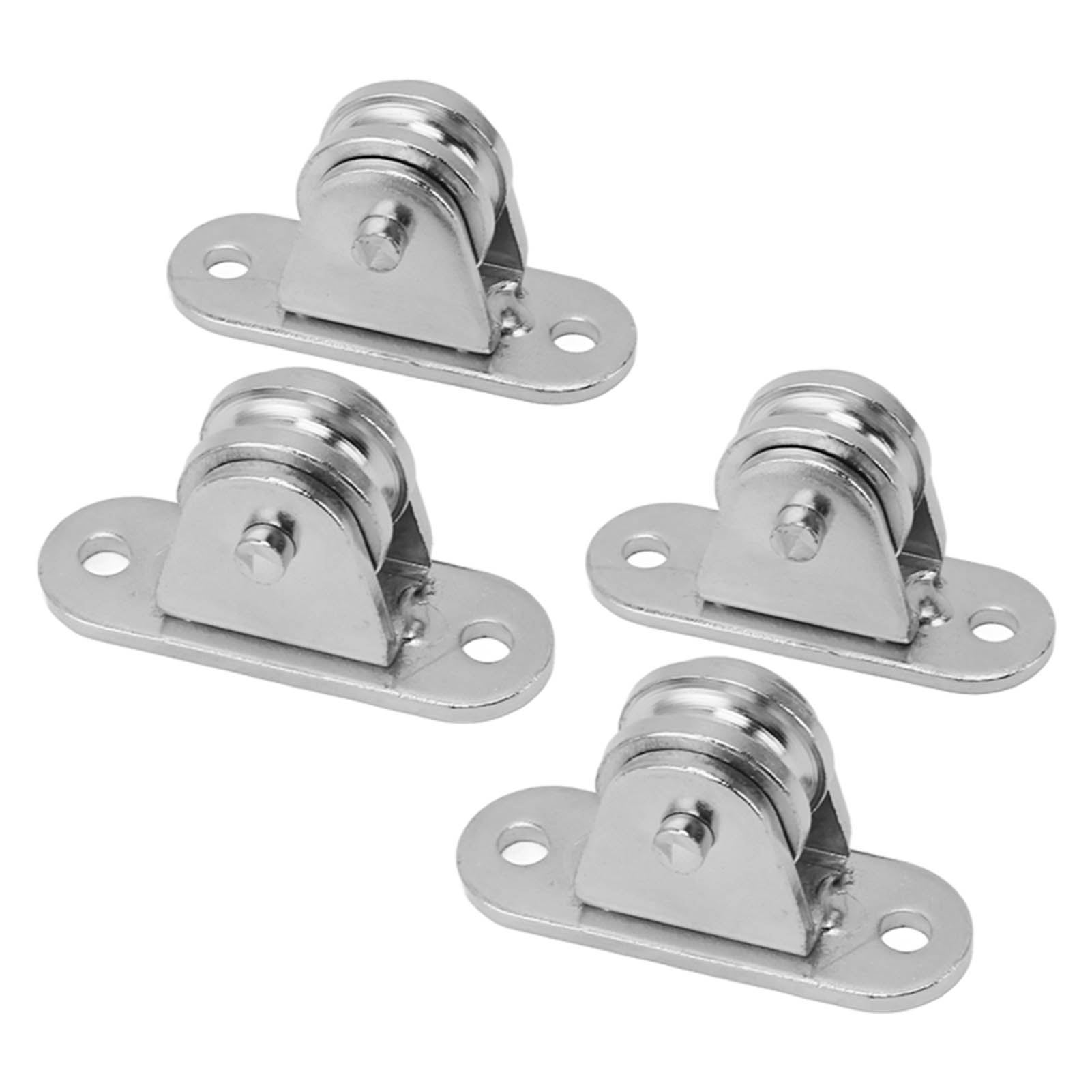 Kleiner Edelstahl-rollenblock, Geräuscharme Rolle Mit Lager, Wandmontage, Feste Rolle Für Heimwerkerbedarf, Drahtseil, Schiene, Schiebetor, 4er-set