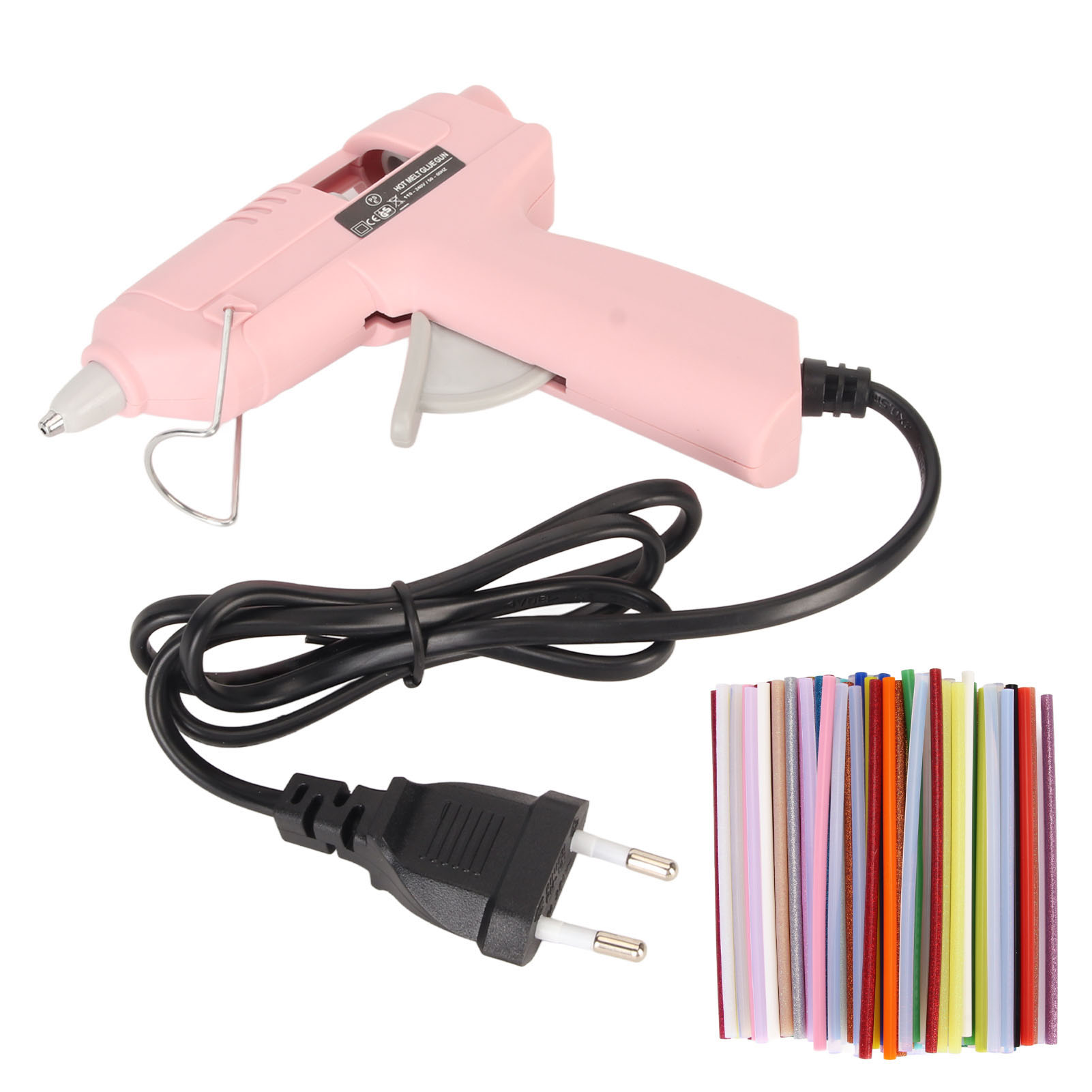 Leistungsstarke Heißklebepistole Mit Schneller Vorheizfunktion, 100 Klebesticks Im Set, Für Diy-bastelarbeiten, 110–240 V Eu-stecker