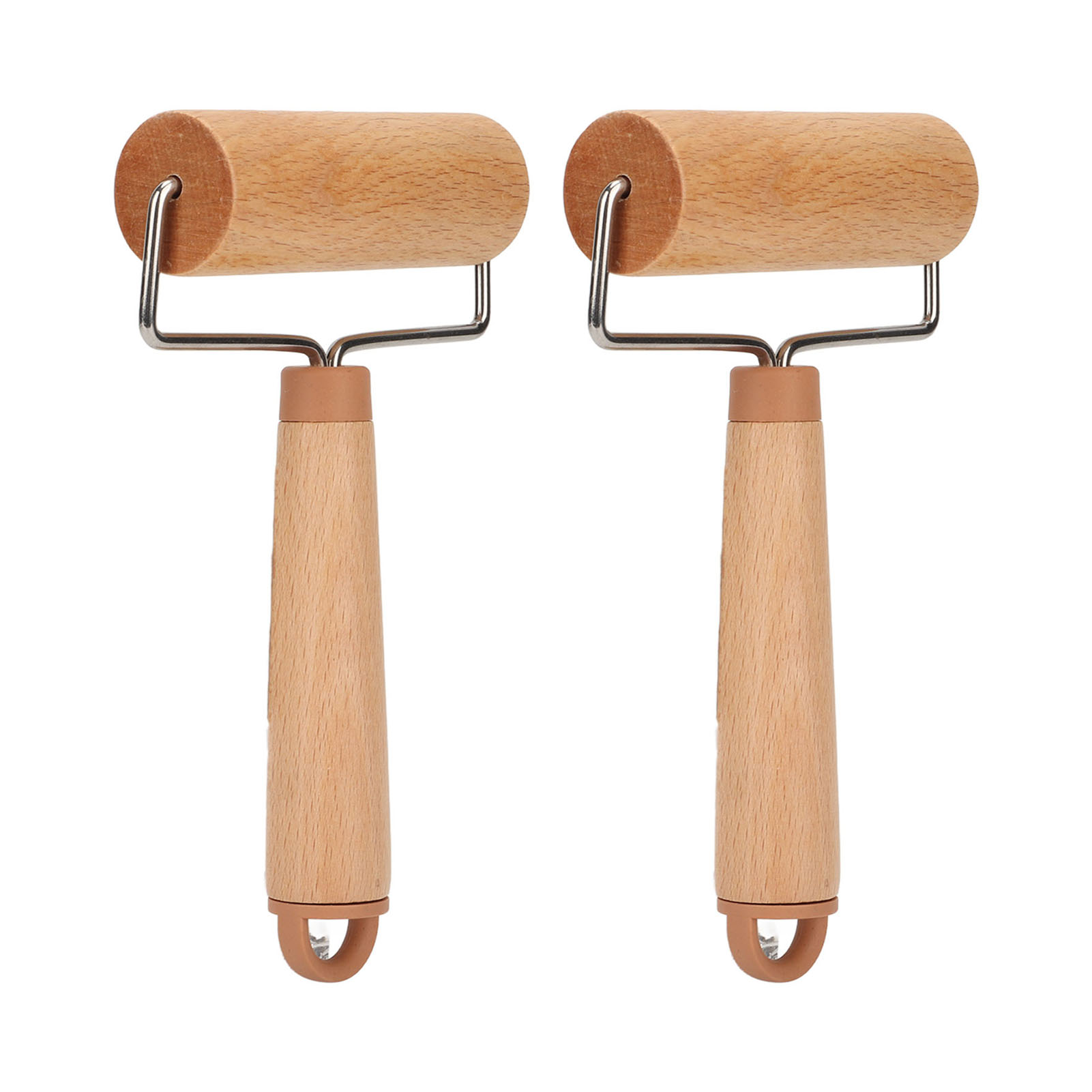 2-teiliges Nudelholz-set Aus Holz, Ergonomischer Griff, 360°-drehung, Leicht Zu Reinigen, Für Pizza, Kuchen Und Brot