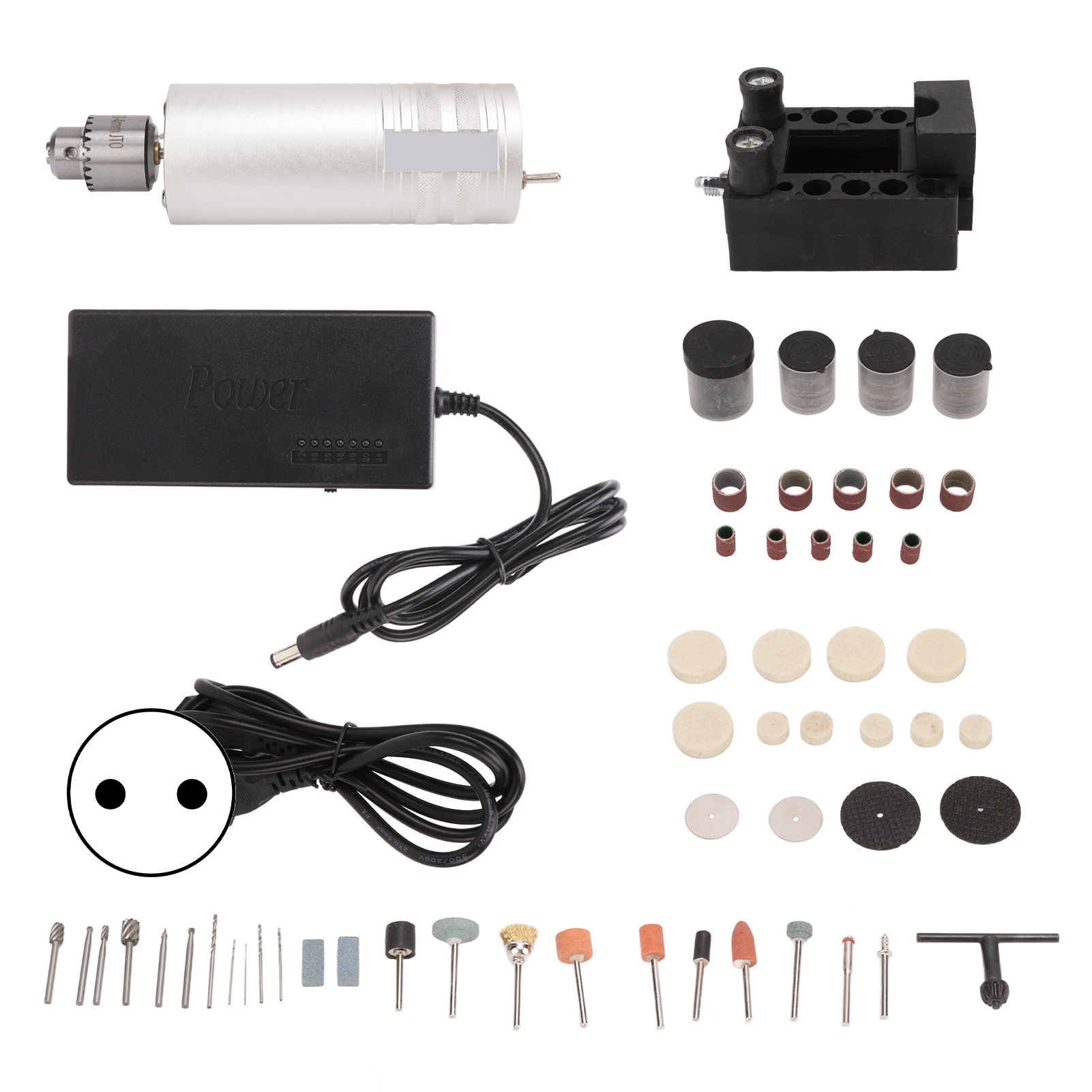 Mini-elektro-holzbohrmaschine, Jasper-schleifgerät, Bohren, Polieren, Schneiden, Gravieren, Diy-präzisionsset, 100–240 V Eu-stecker