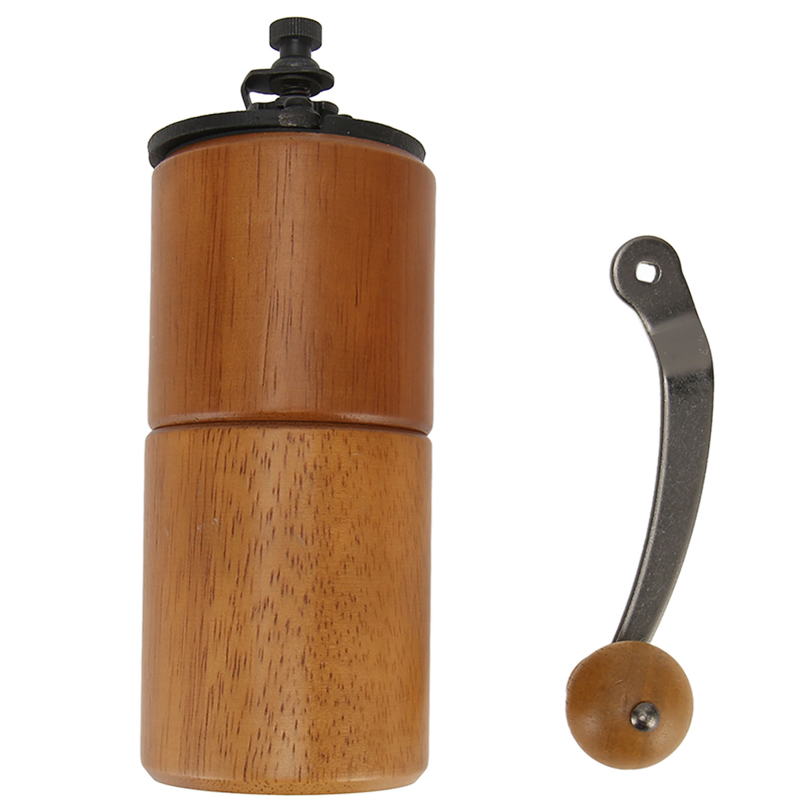 Manuelle Kaffeemühle Aus Holz, Verstellbare Handmühle Mit Kurbel, Großes Fassungsvermögen Für Kaffeebohnen, Braun