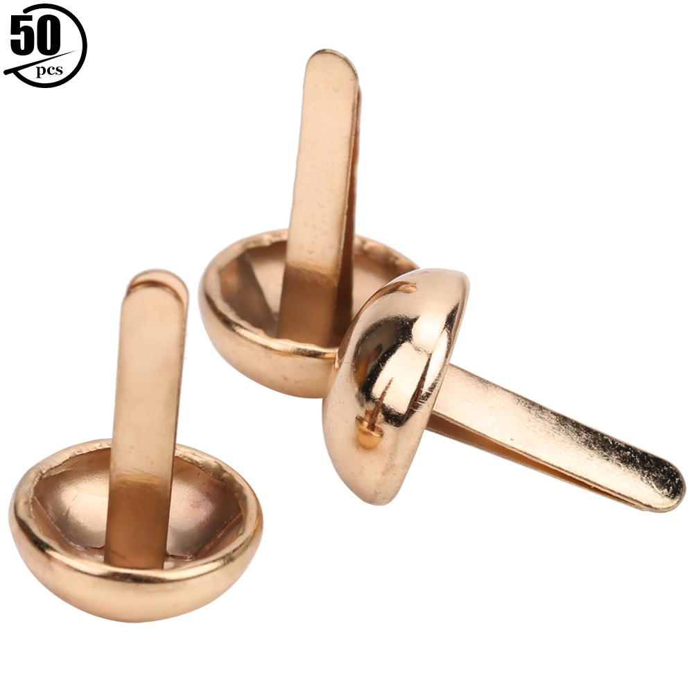 Packung Mit 50 15-mm-pilznieten Aus Zinklegierung Für Taschen, Schuhe, Hüte, Kleidung, Diy-zubehör, Gold
