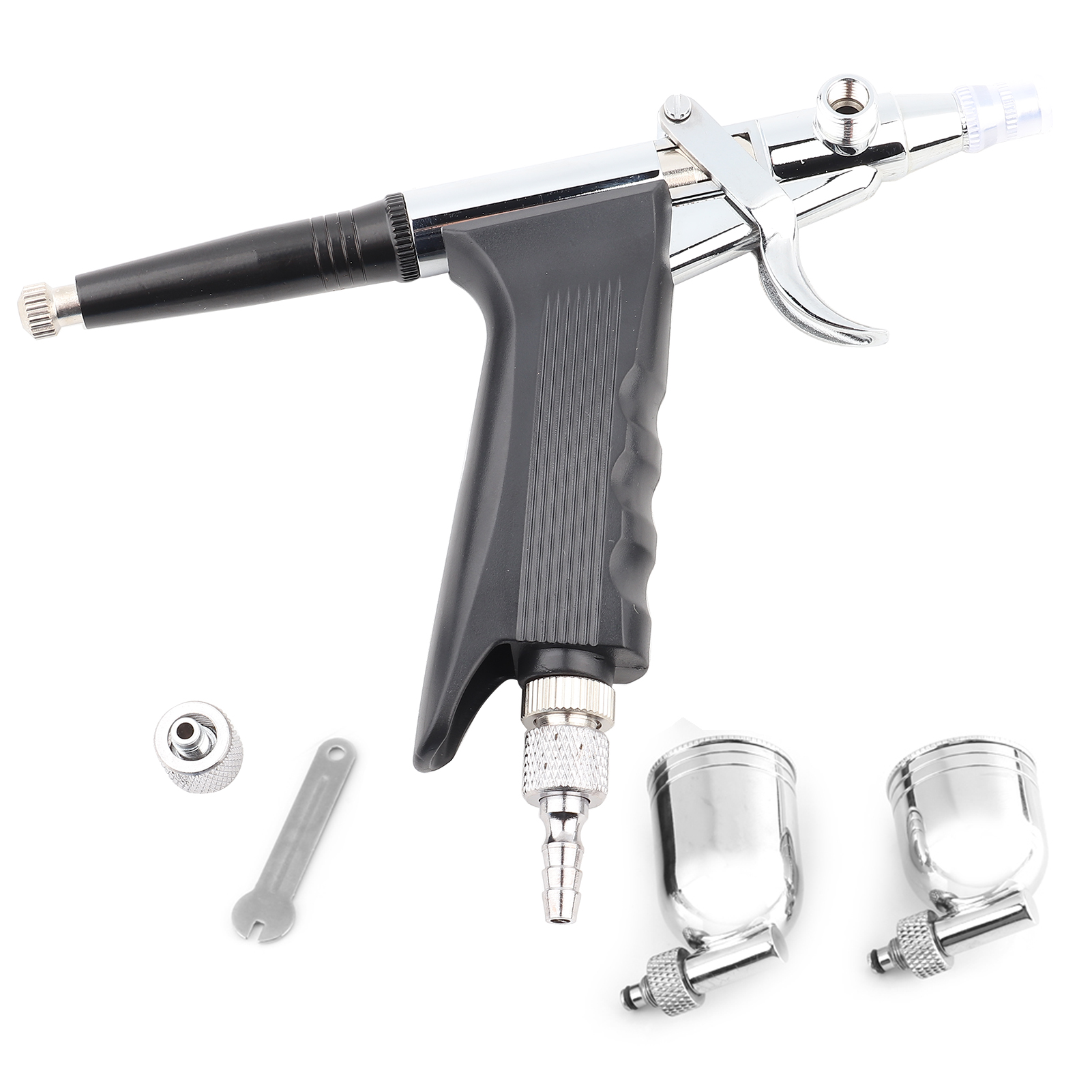 166-mm-airbrush-pistole Mit Auslöser Und 2 Seitlichen Farbbehältern Für Künstlerisches Malen