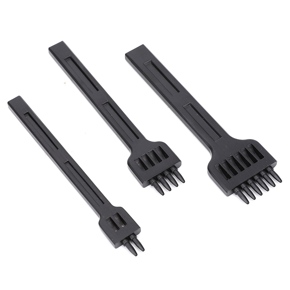 3er-set Lederlocher 4 Mm, 2/4/6-loch-lochwerkzeug, Kohlenstoffstahl, Schwarz