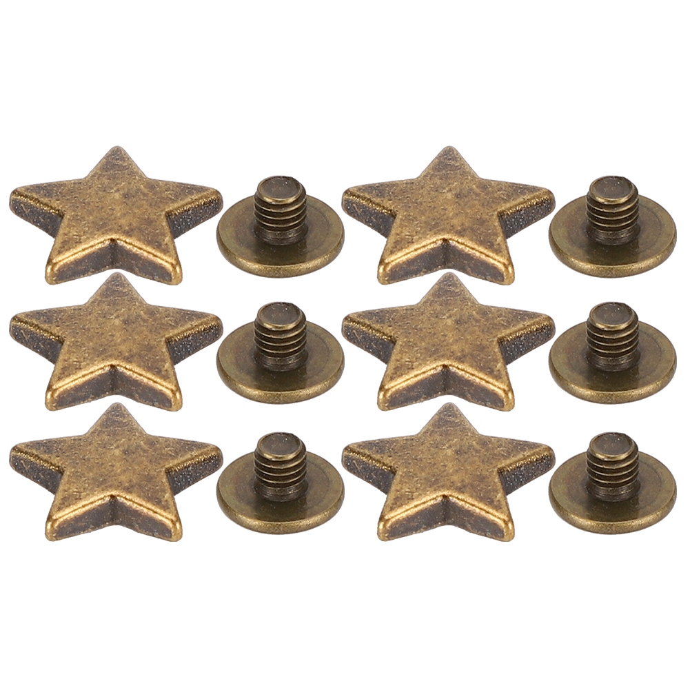 Packung Mit 50 Sternnieten 12 Mm Mit Flachschrauben, Bekleidungszubehör Aus Korrosionsbeständiger Zinklegierung (bronze)