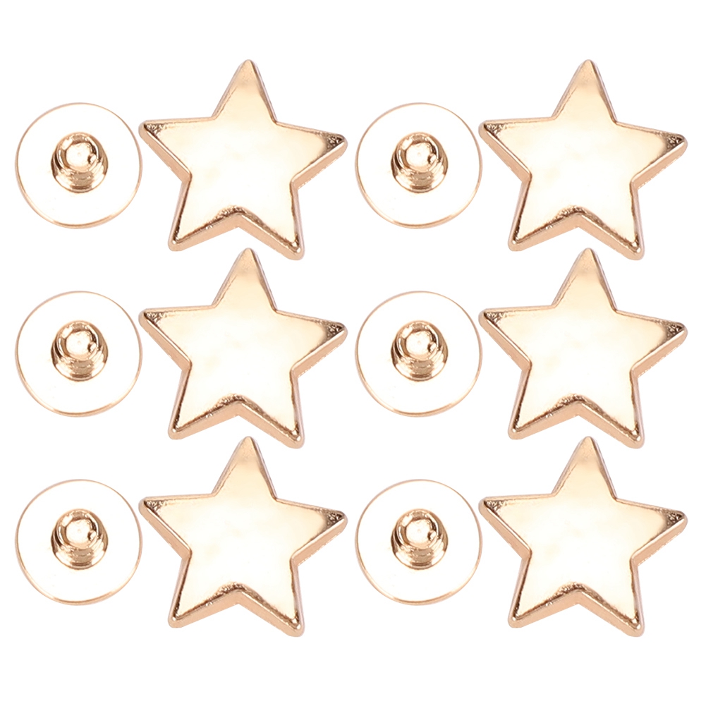 Packung Mit 50 Sternnieten 12 Mm Mit Flachschrauben, Bekleidungszubehör, Korrosionsbeständige Zinklegierung (gold)