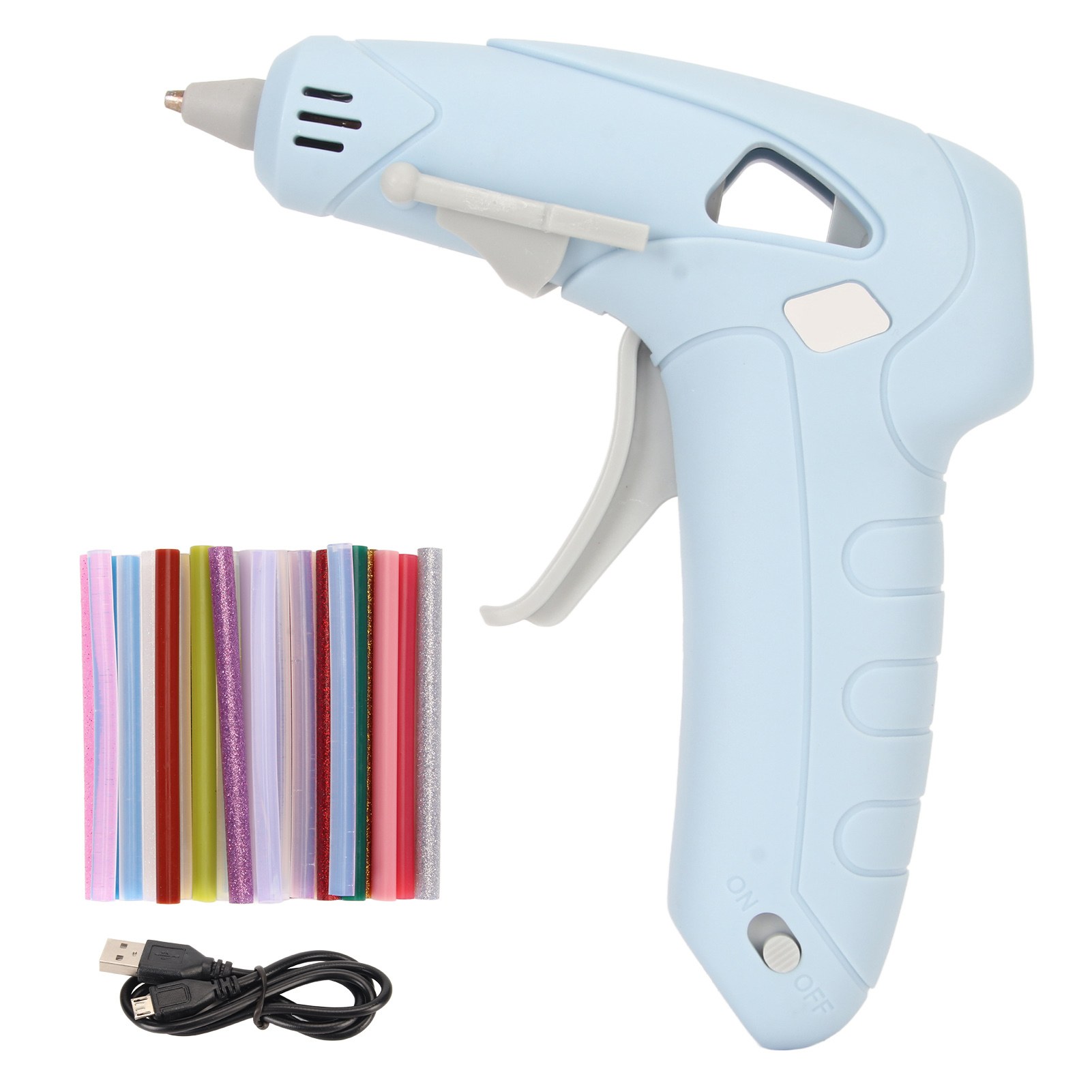 10-w-heißklebepistole, Schnelles Aufheizen, Ergonomischer Griff, Usb-aufladbar, 30 Klebesticks, Kreatives Diy-werkzeug