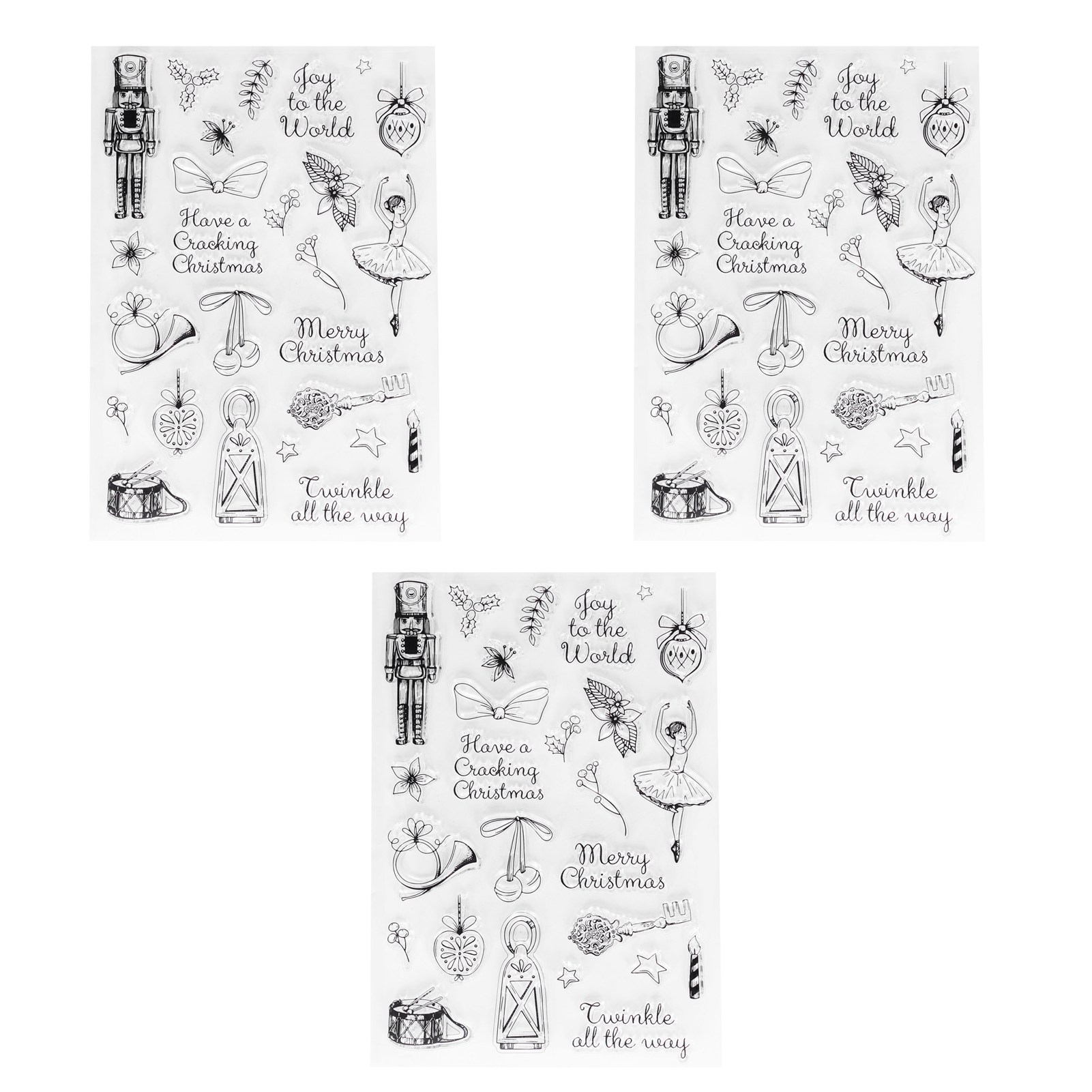 Set Mit 3 Transparenten Weihnachtsstempeln, Tpr-design, Für Diy-scrapbooking, Karten Und Prägungen