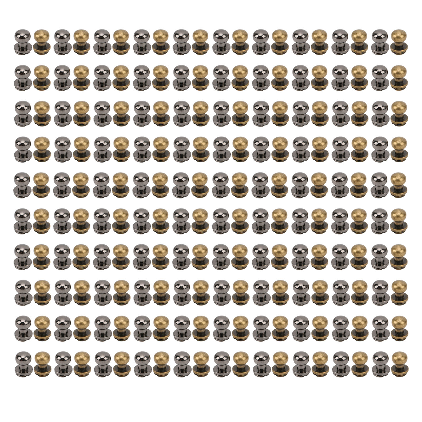 200er-packung Mönchsnieten 9x8 Mm, Hellkupferfarben, Diy-nieten Für Leder, Kleidung, Schuhe, Taschen – Silber, Schwarz, Bronze