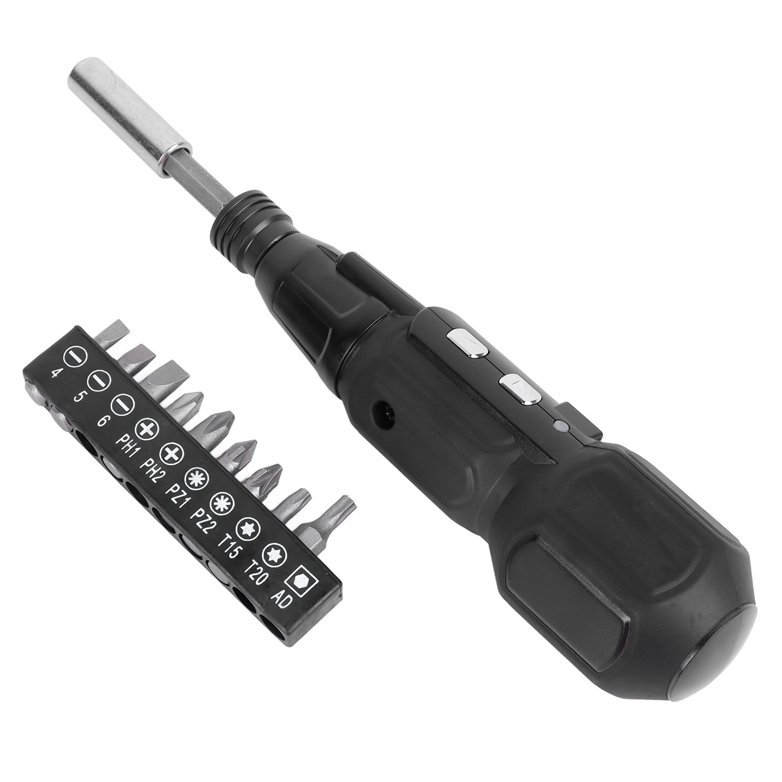 Akku-schraubendreher Mit Led, Legiertem Stahl, 900 Mah, Usb-ladefunktion, 2-in-1-elektro-handschrauber-set, Schwarz