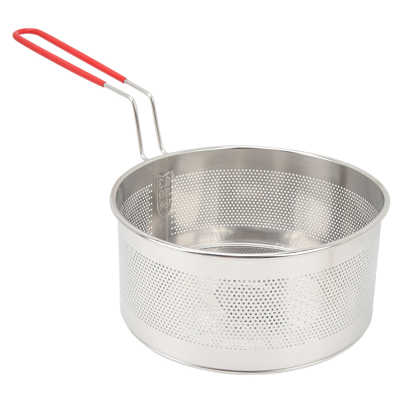 Runder Frittierkorb Aus Edelstahl 304 Mit Griff, Für Pommes Frites, Zwiebelringe, Hähnchen, Pasta, Großes Modell 19,8 Cm