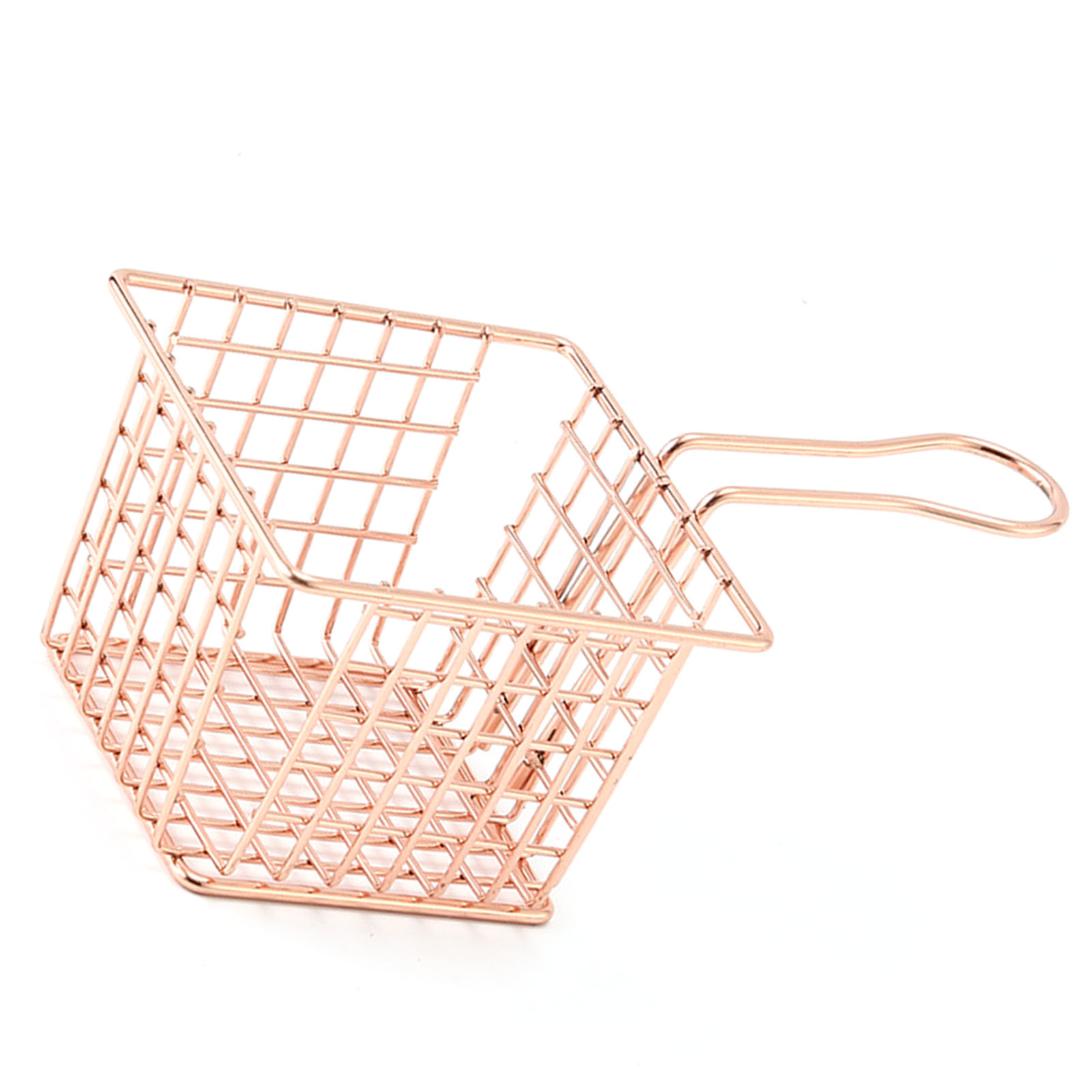 Frittierkorb Aus Eisen, Frittierhalter, Frittiersieb Mit Griff, Für Gastronomie Und Haushalt, Roségoldfarben
